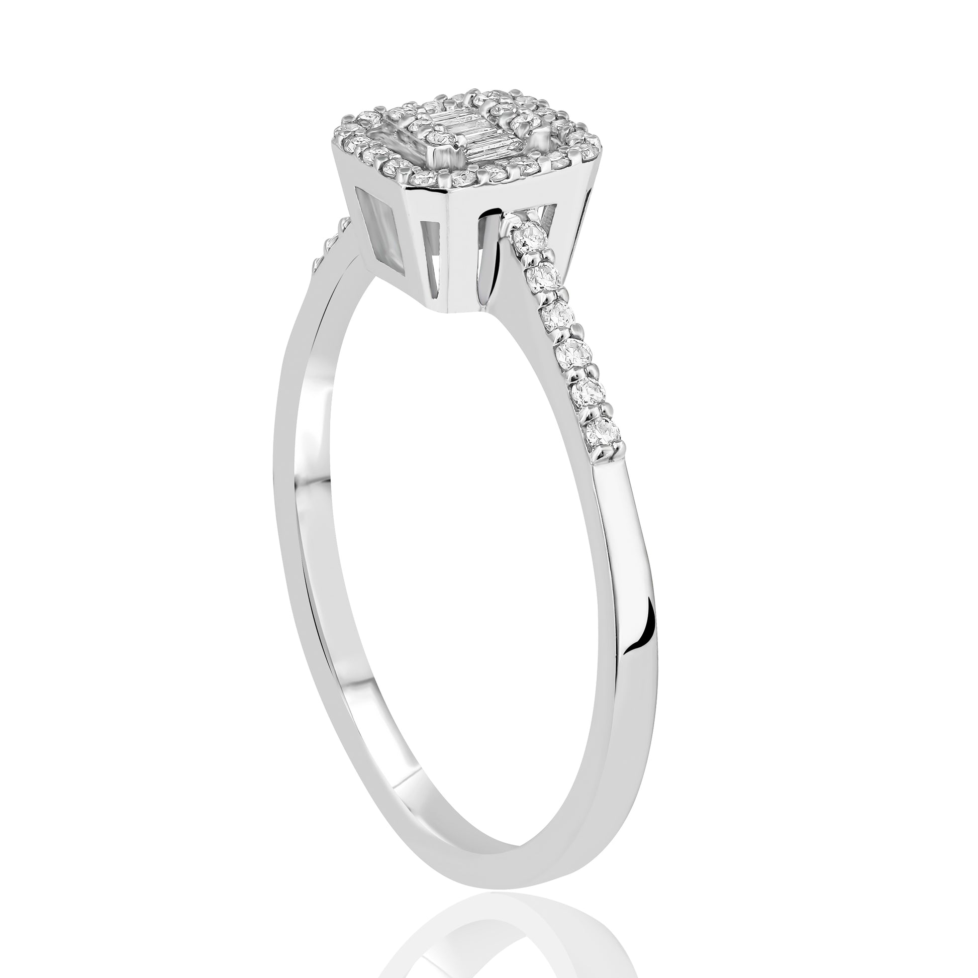 0,20 Karat Baget Pırlanta Yüzük "Efza"