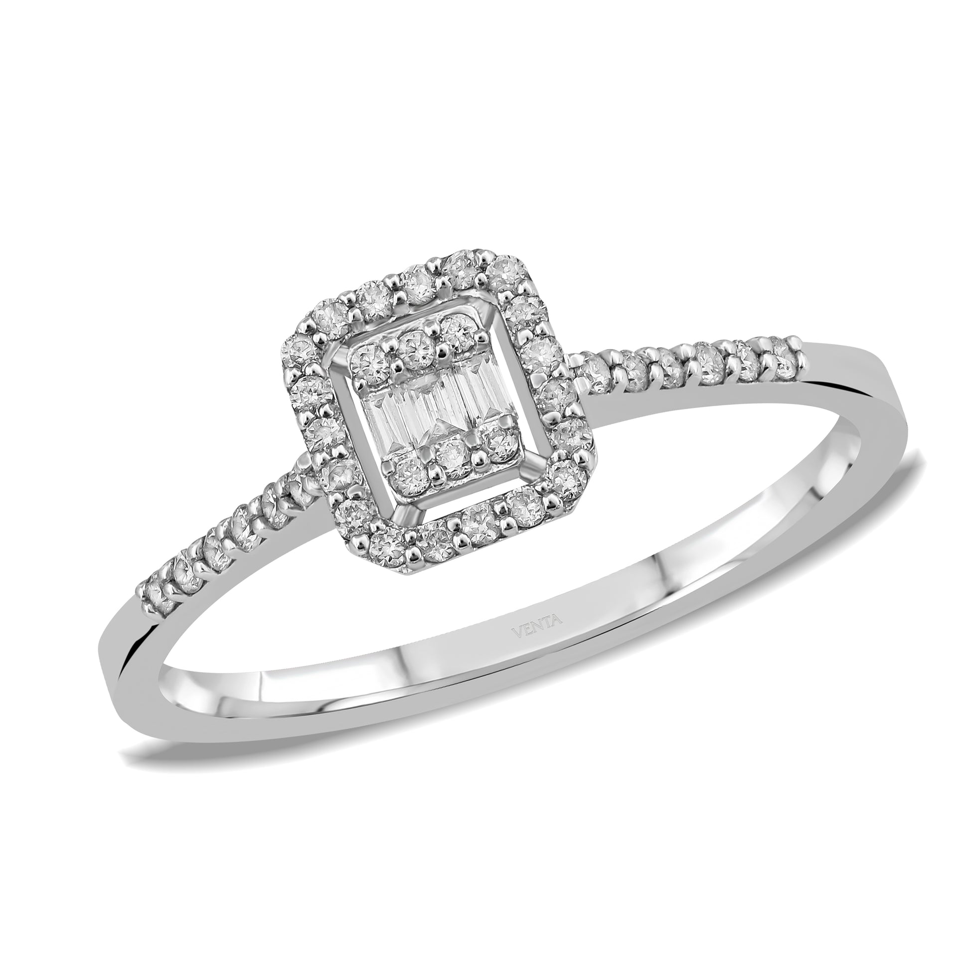 0,20 Karat Baget Pırlanta Yüzük "Efza"