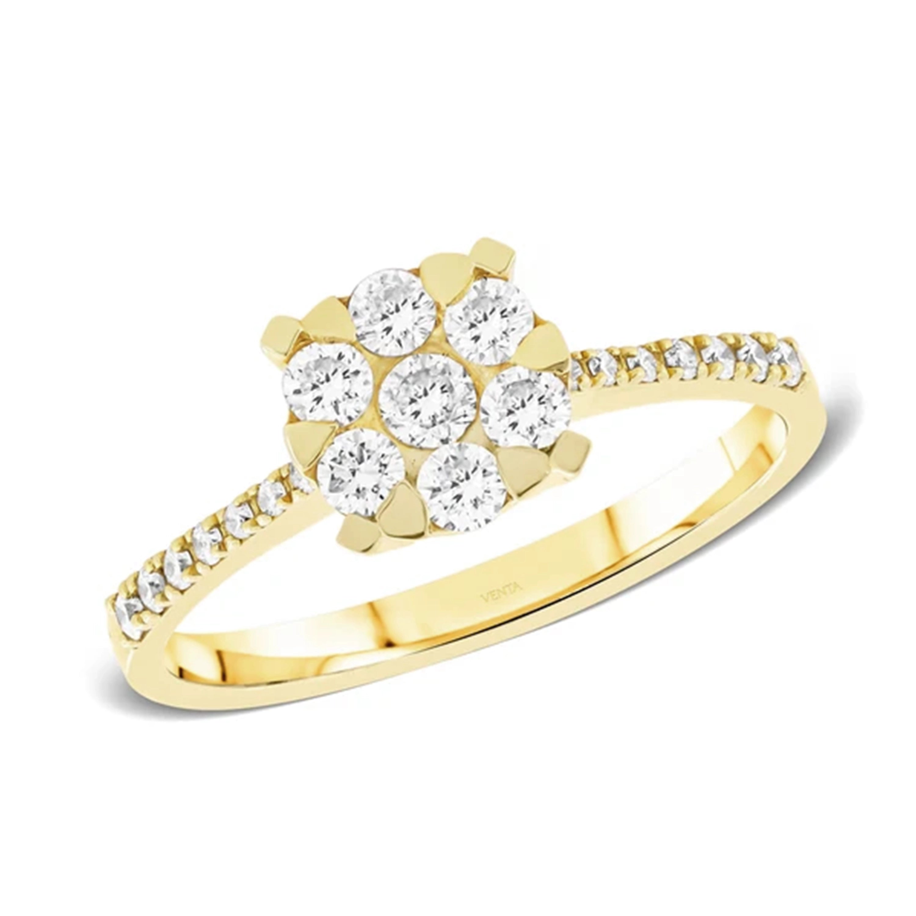 0,50 Karat Coronet Pırlanta Yüzük, F Renk SI - Venta Jewelry