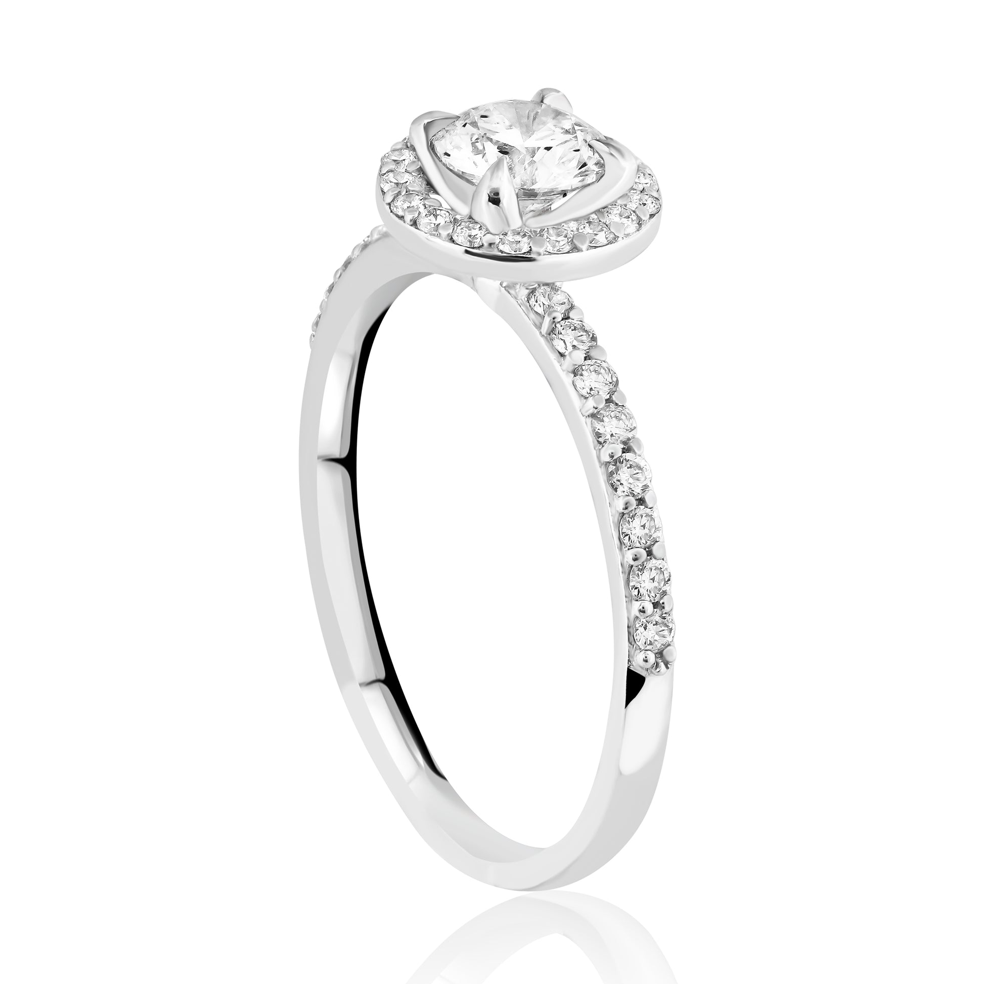 HRD Sertifikalı 0,80 Karat Kolu Taşlı Tektaş Pırlanta Yüzük