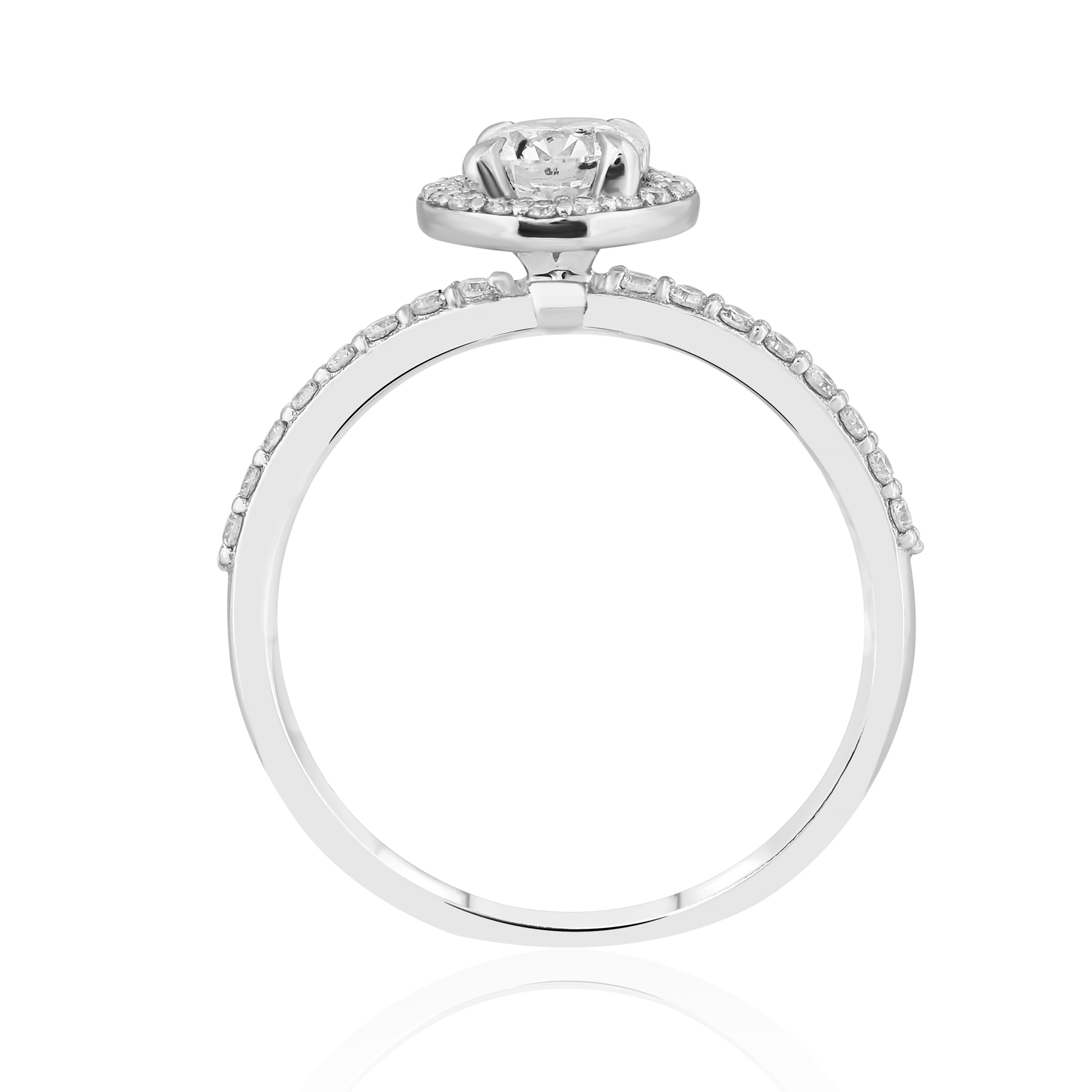 HRD Sertifikalı 0,80 Karat Kolu Taşlı Tektaş Pırlanta Yüzük