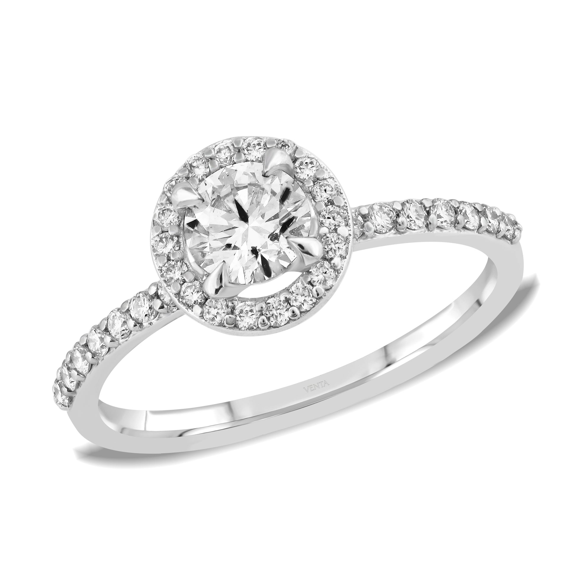 HRD Sertifikalı 0,80 Karat Kolu Taşlı Tektaş Pırlanta Yüzük