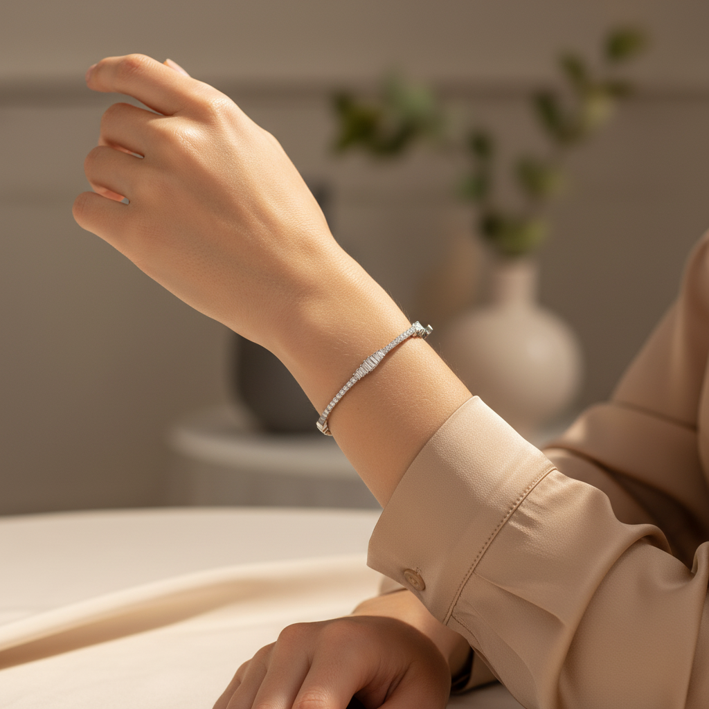 1,24 Karat Baget Pırlanta Bileklik