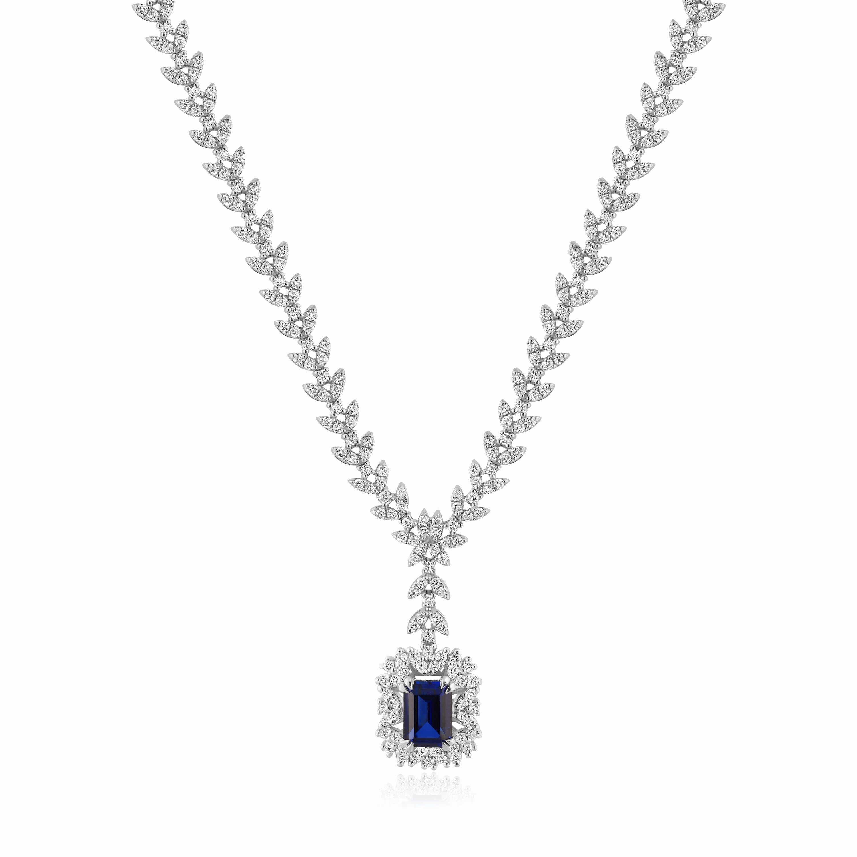 3,46 Karat Pırlantalı Safir Kolye