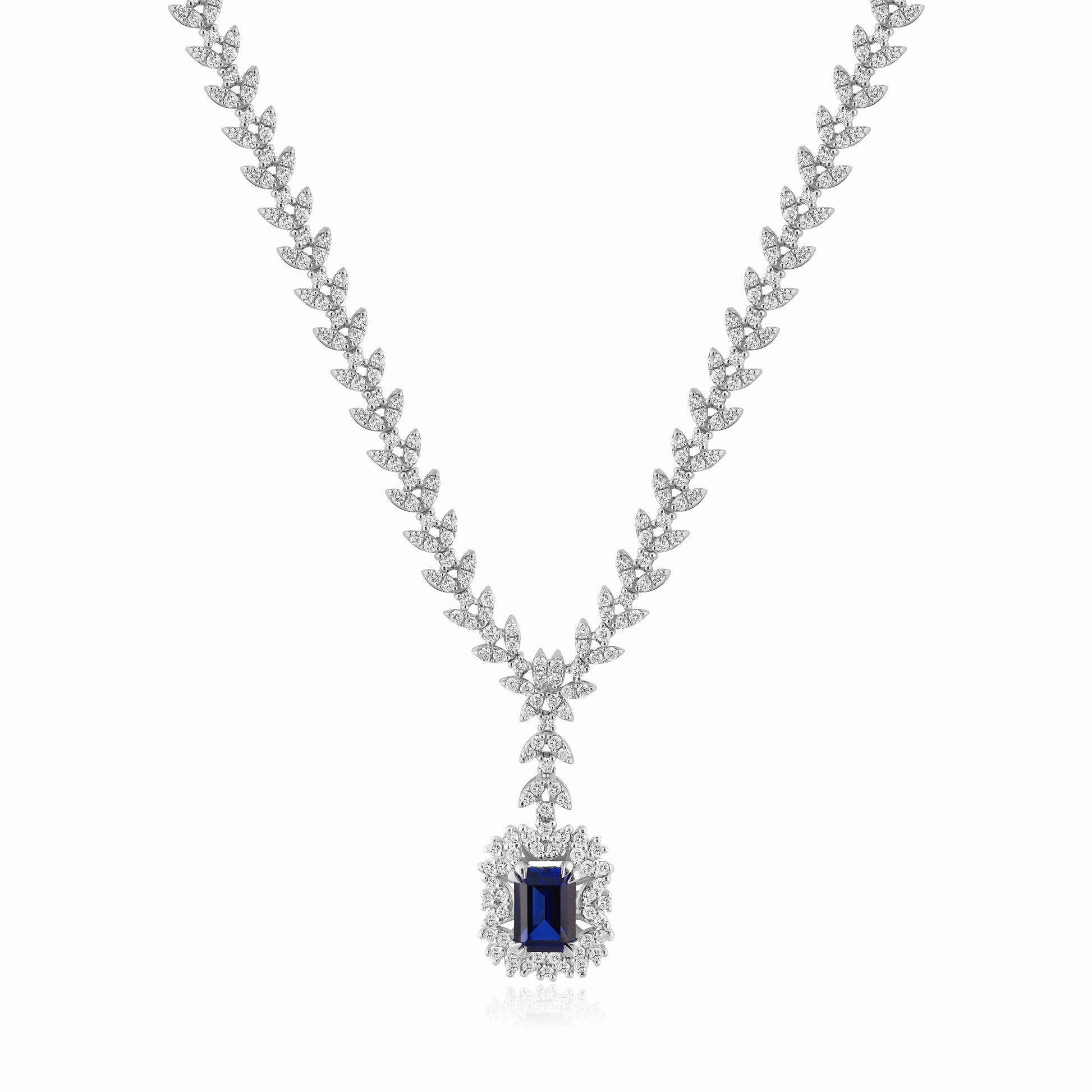 1.88 Carat Diamond Sapphire Necklace