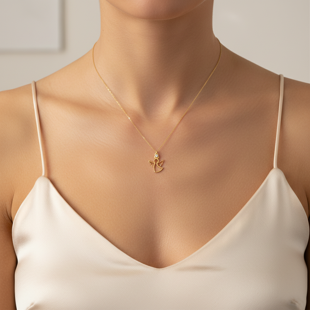 0,02 Karat Pırlanta Kolye "Melek"