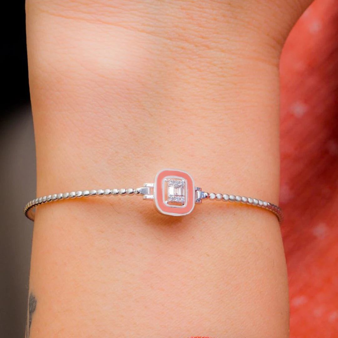 0,09 Karat Pembe Mineli Baget Pırlanta Bileklik "Mina"