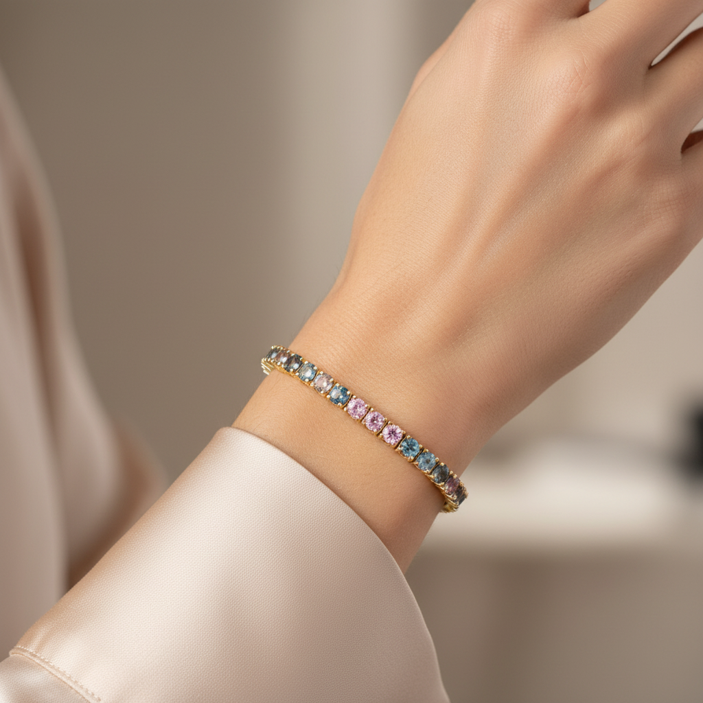 10,59 Karat Renkli Taşlı Bileklik "Rainbow"