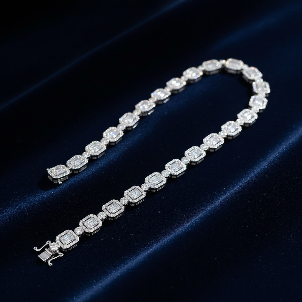 3,81 Karat Baget Pırlanta Bileklik