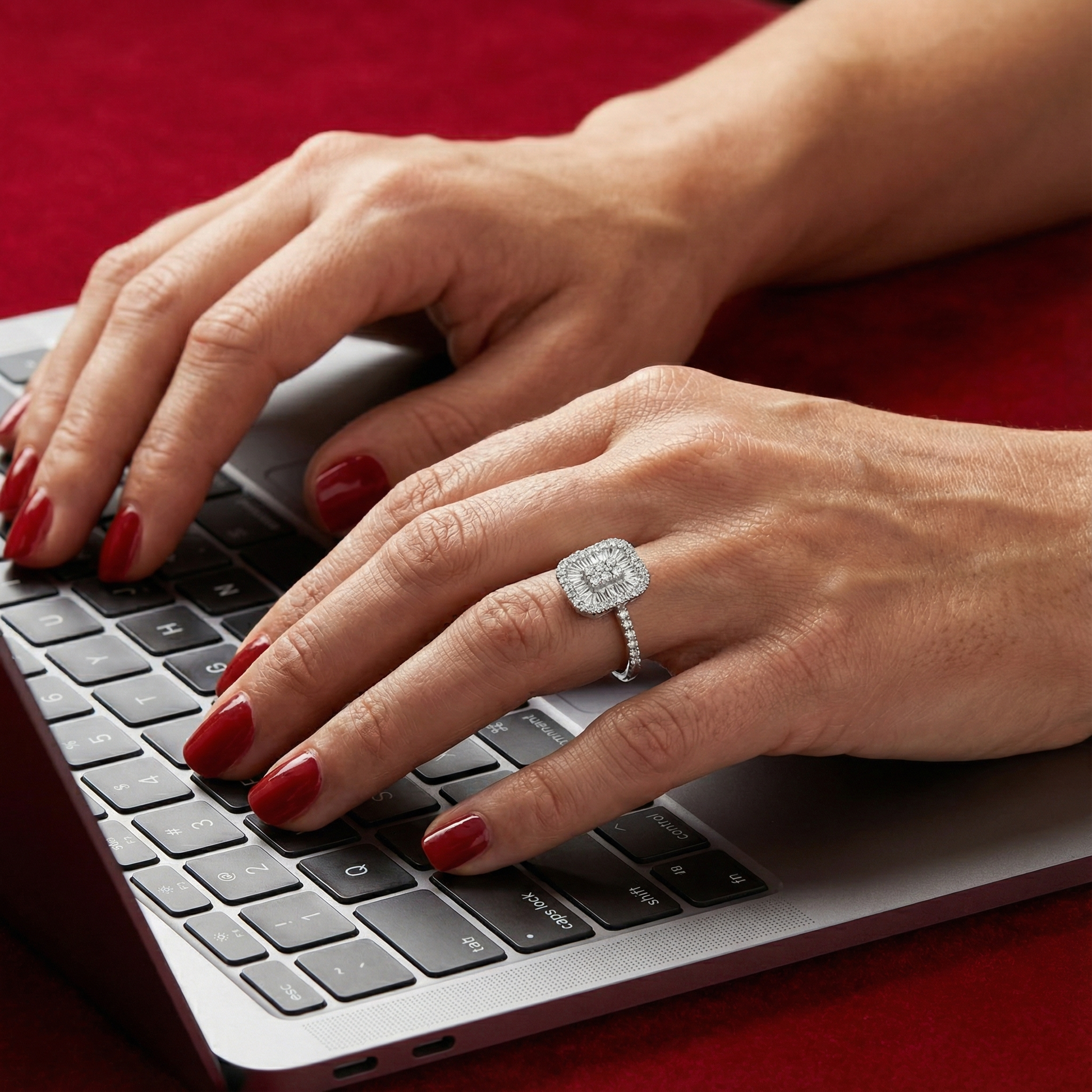 0,46 Karat Tasarım Baget Yüzük Pırlanta