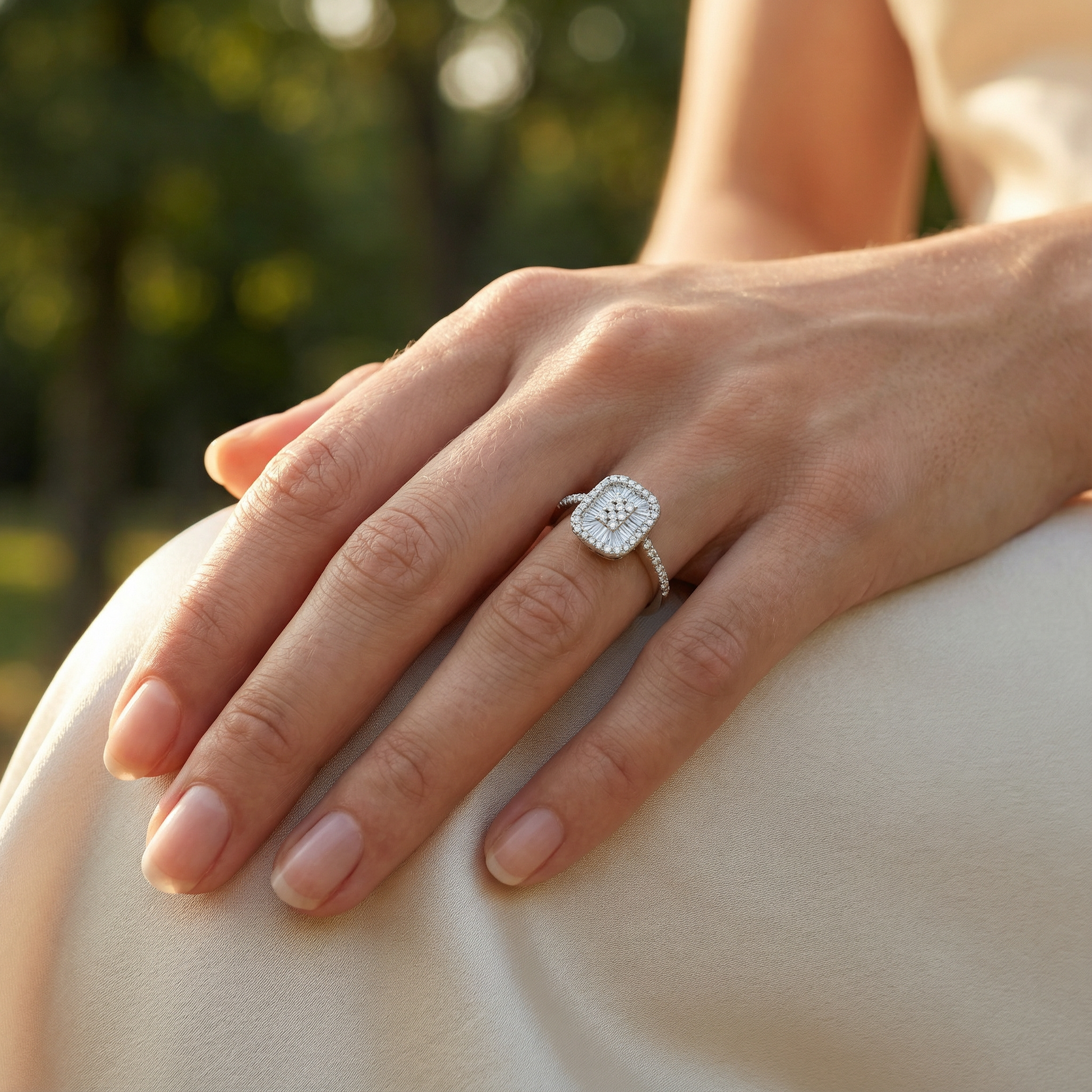 0,46 Karat Tasarım Baget Yüzük Pırlanta