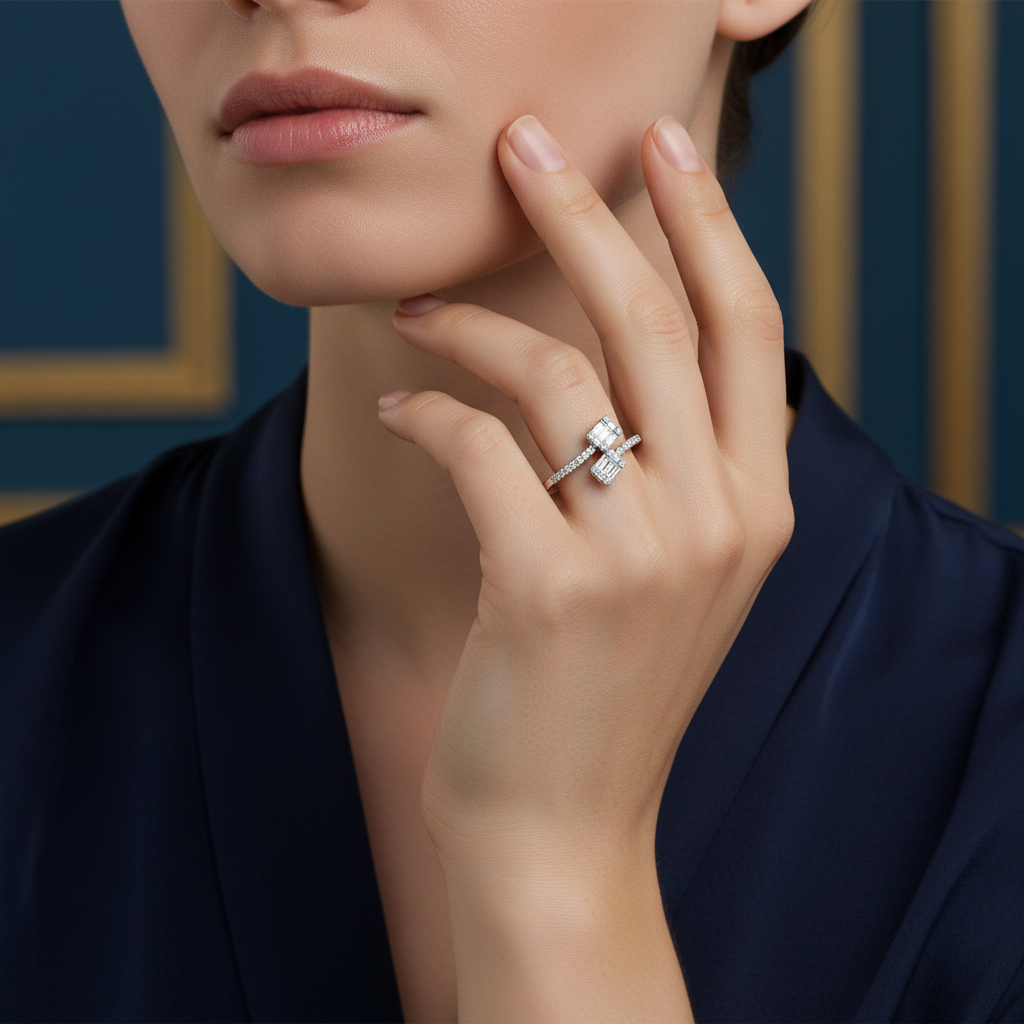 0,26 Tasarım Baget Pırlanta Yüzük