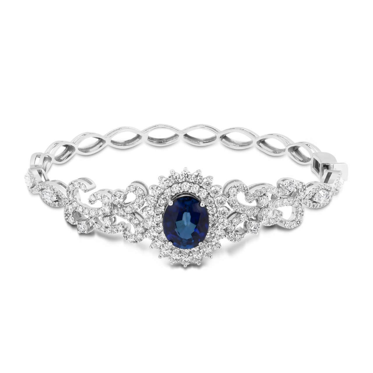 7,14 Karat Pırlanta Safir Bileklik