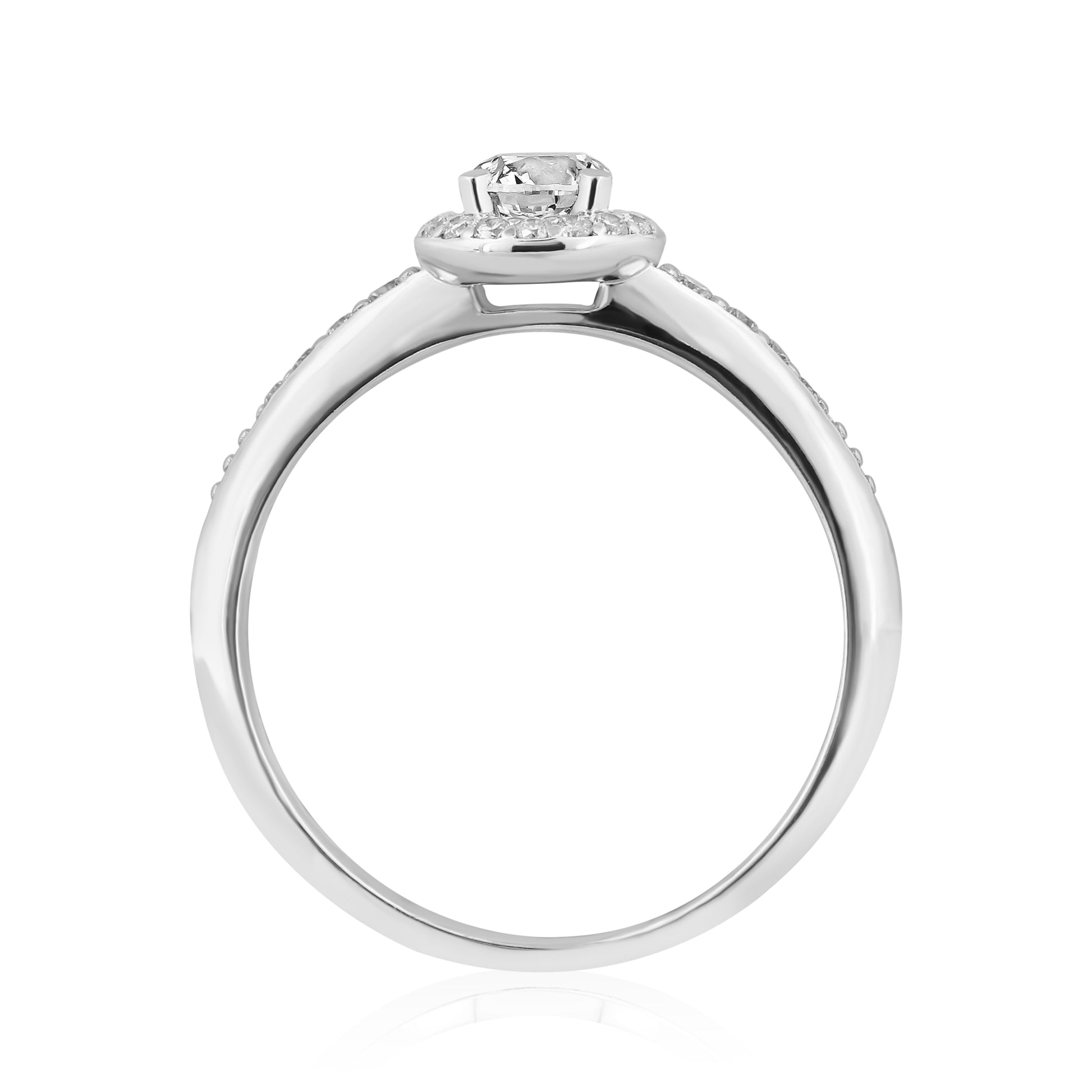 HRD Sertifikalı 0,55 Karat Kolu Taşlı Tektaş Pırlanta Yüzük