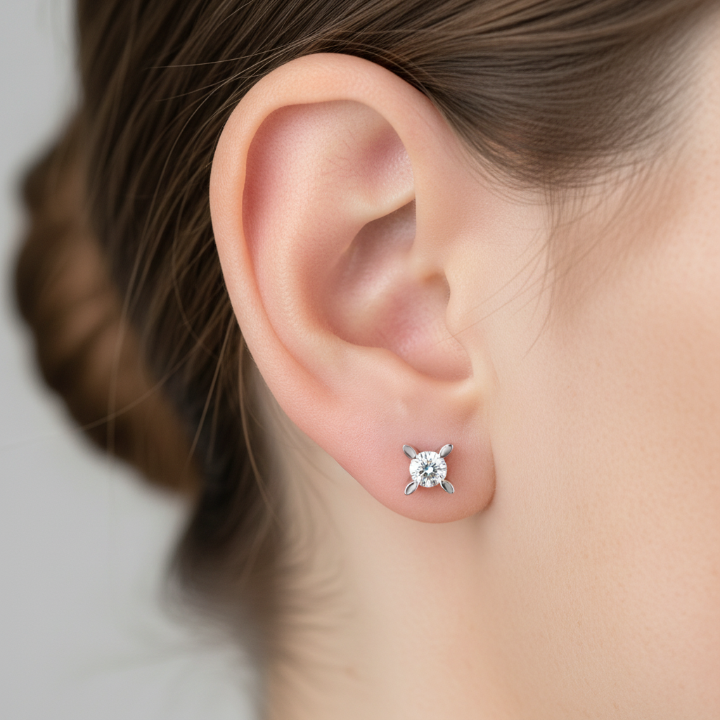 0,60 Karat Tektaş Pırlanta Küpe