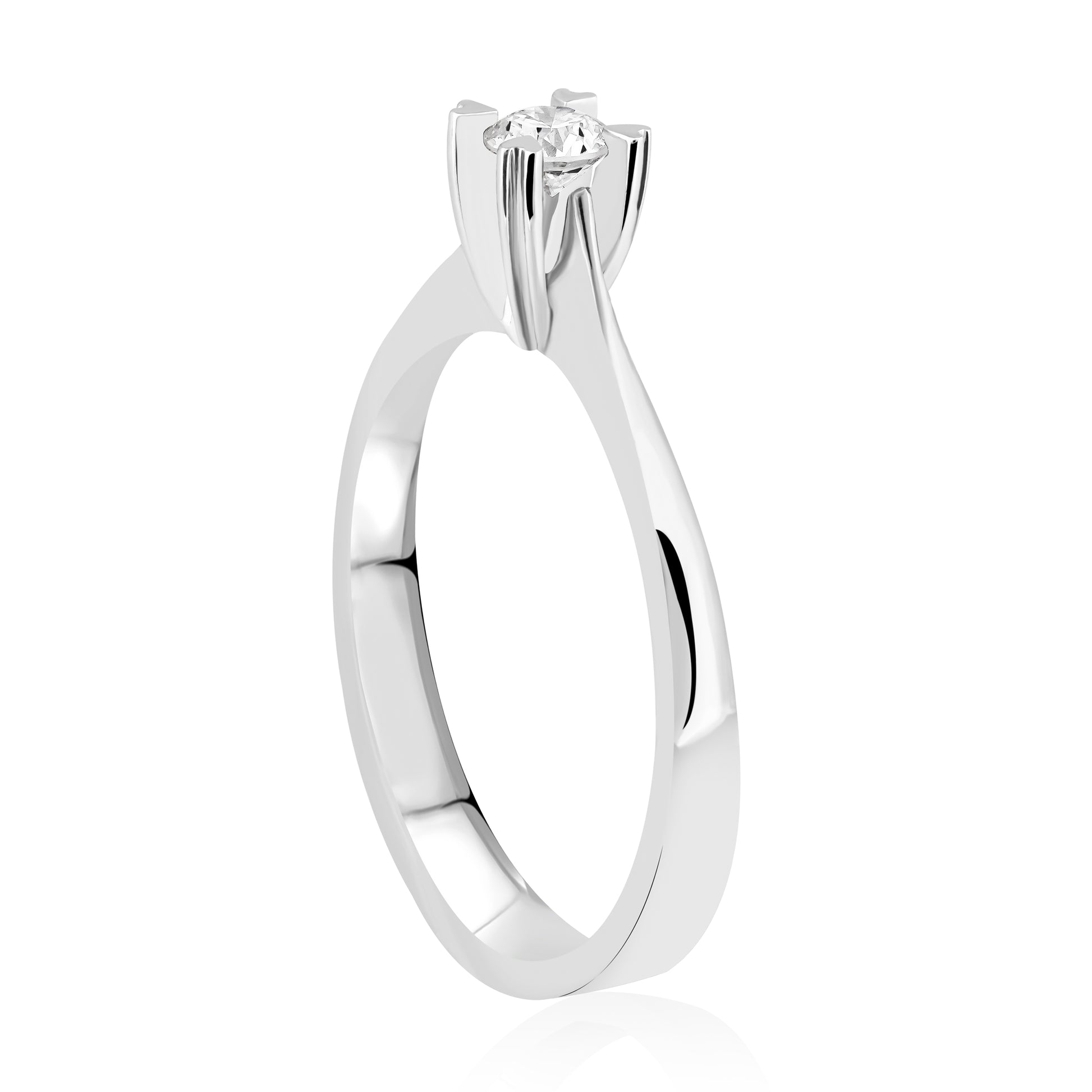 HRD Sertifikalı 0,20 Karat Tektaş Pırlanta Yüzük "Kalp"