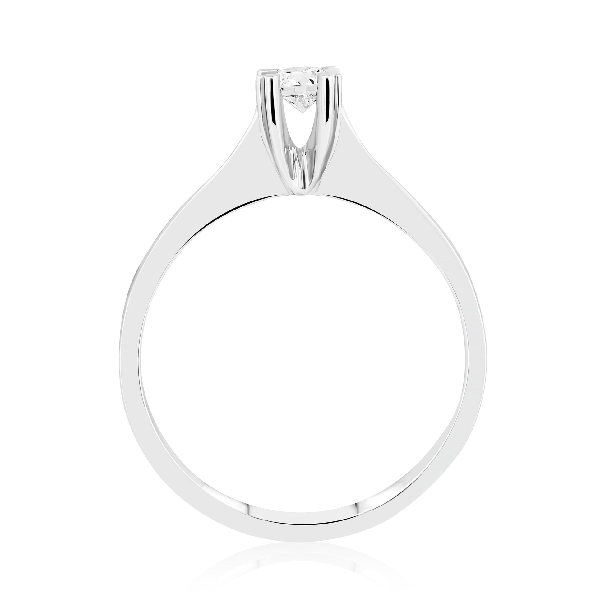 HRD Sertifikalı 0,20 Karat Tektaş Pırlanta Yüzük "Kalp"