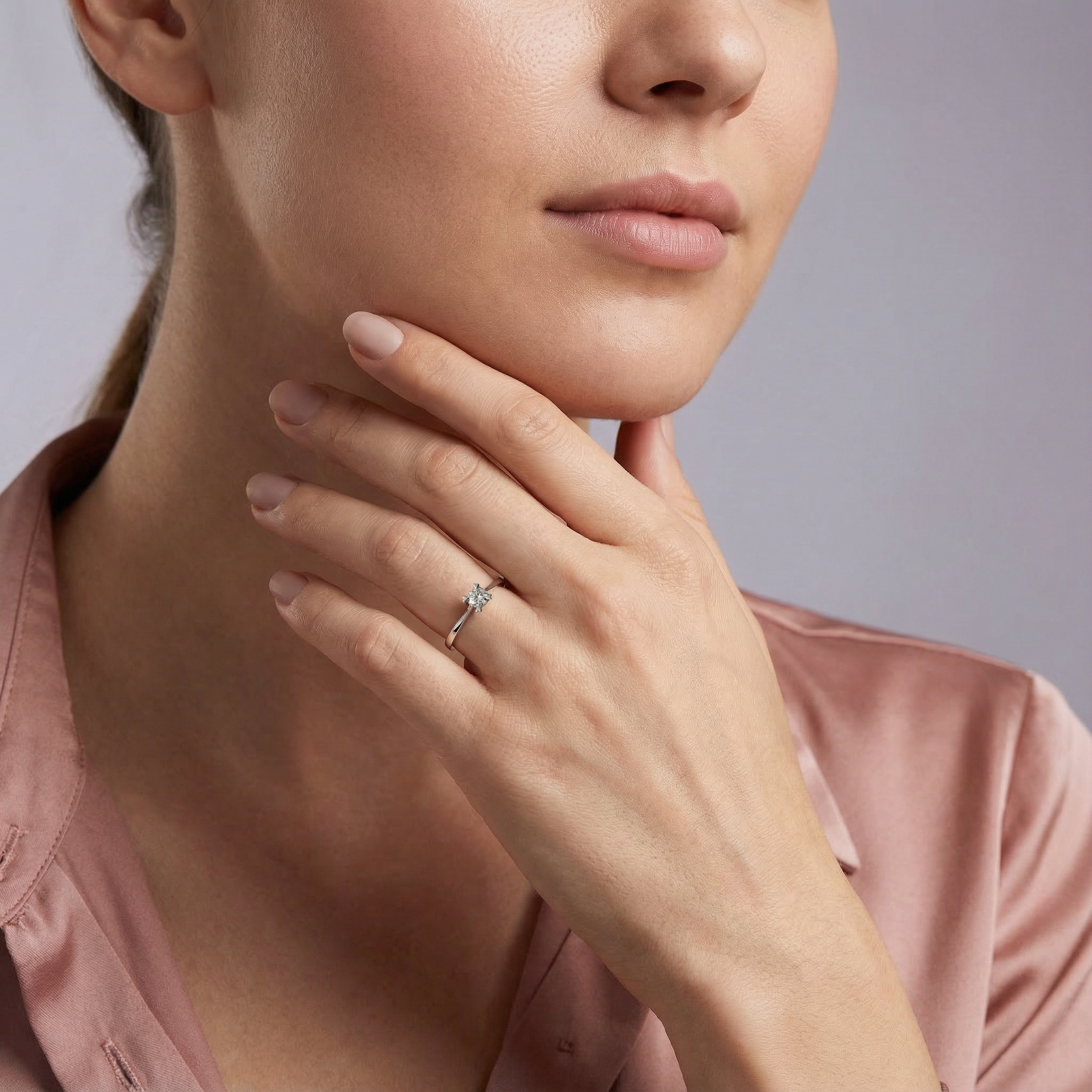 HRD Sertifikalı 0,20 Karat Tektaş Pırlanta Yüzük "Kalp"