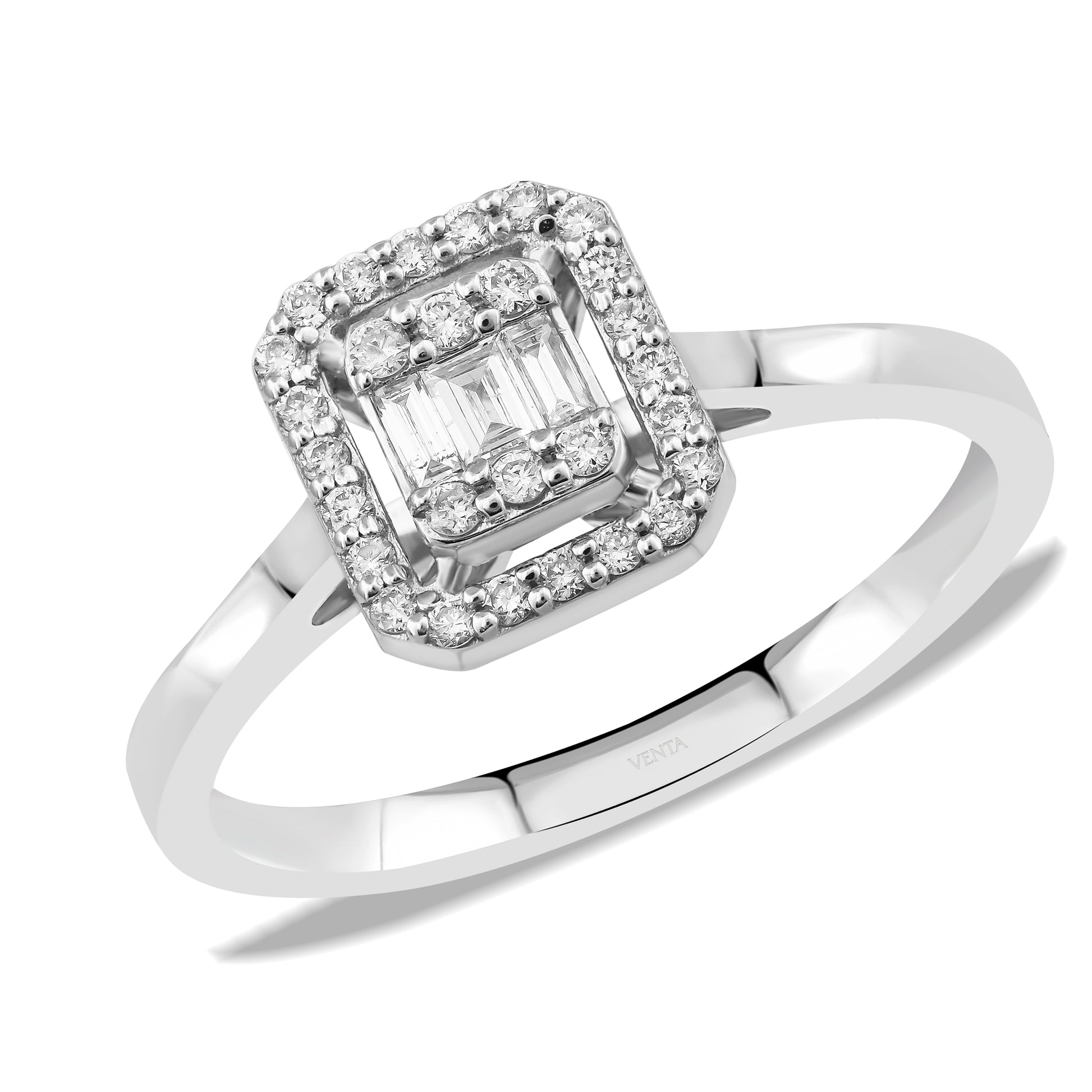 0,21 Karat Baget Pırlanta Yüzük "Mahru"