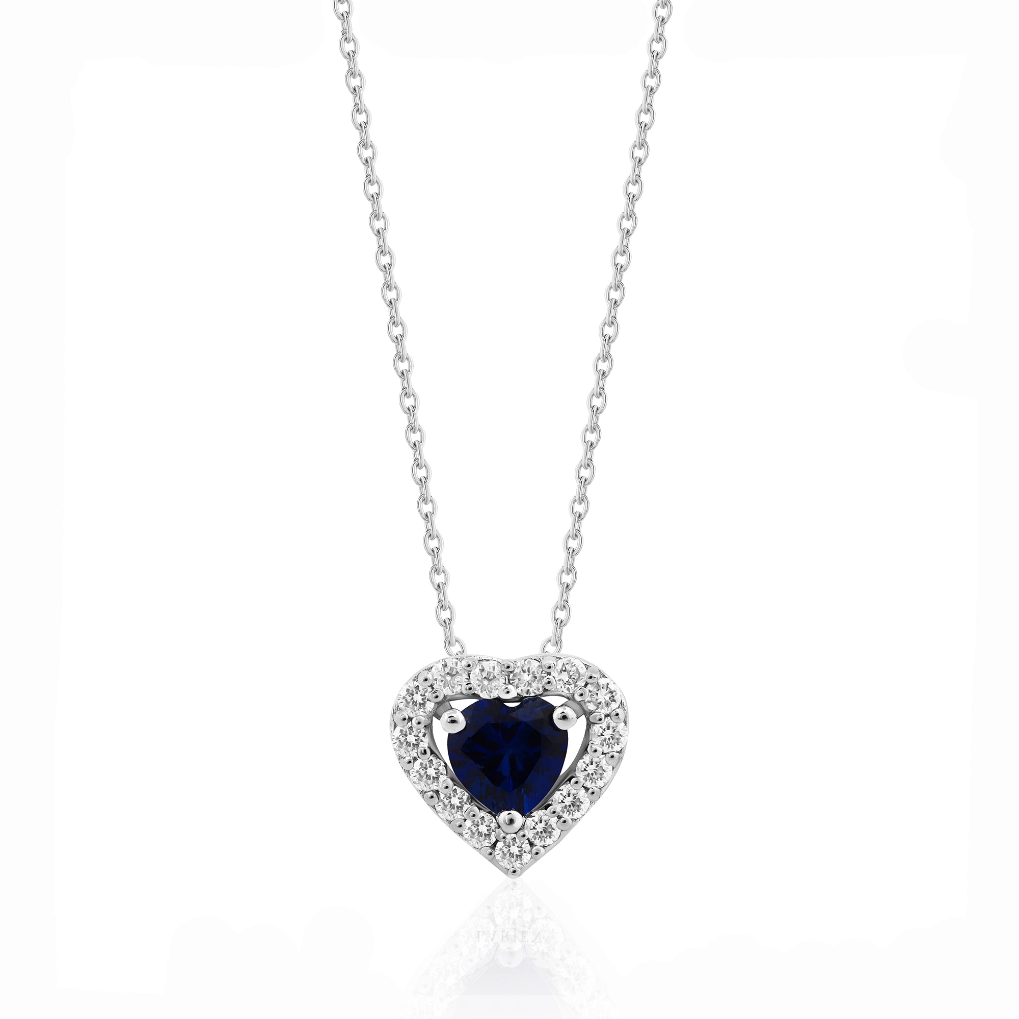 0,41 Karat Pırlantalı Safir Kolye, F Renk SI - Venta Jewelry