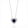 0,41 Karat Pırlantalı Safir Kolye, F Renk SI - Venta Jewelry