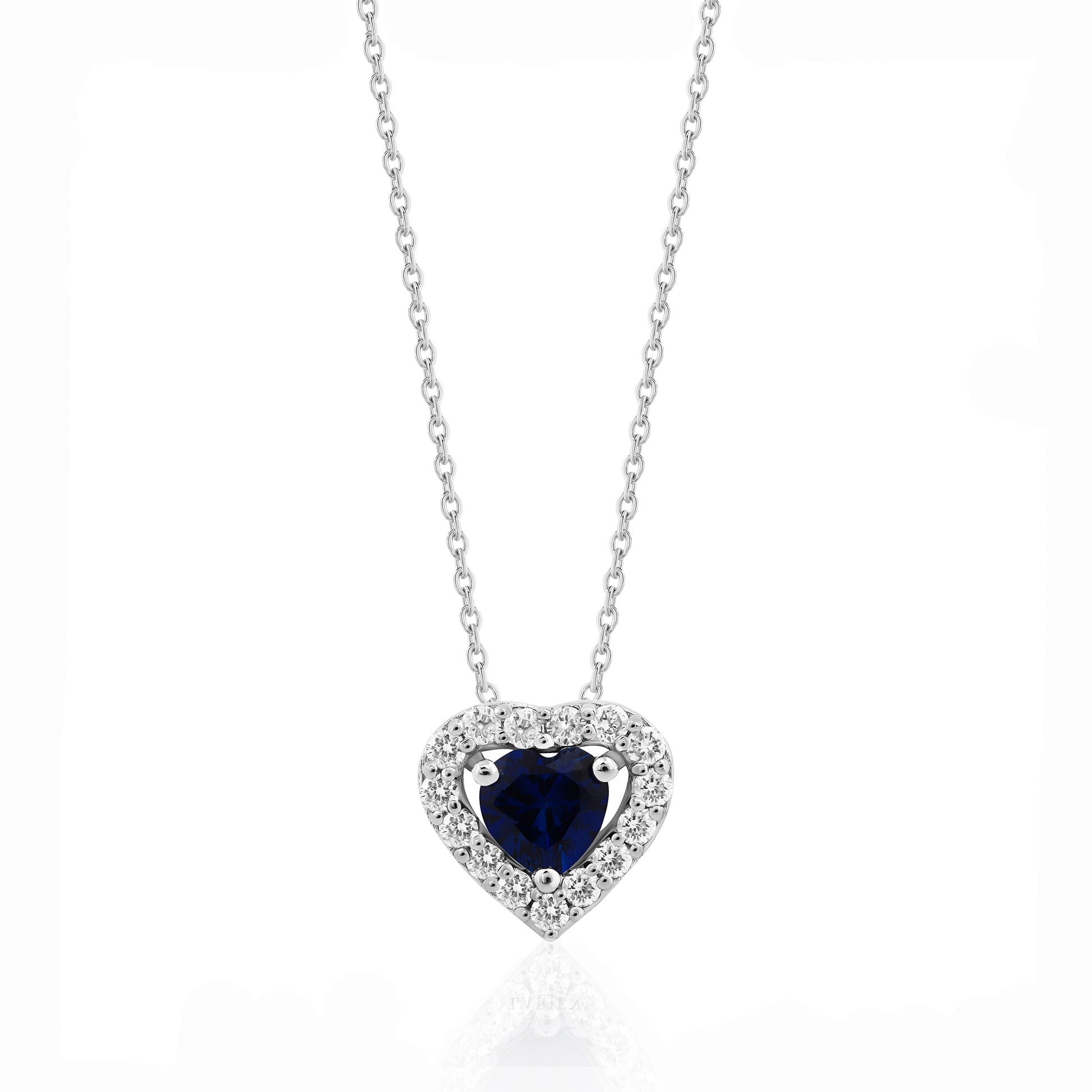 0,41 Karat Pırlantalı Safir Kolye, F Renk SI - Venta Jewelry
