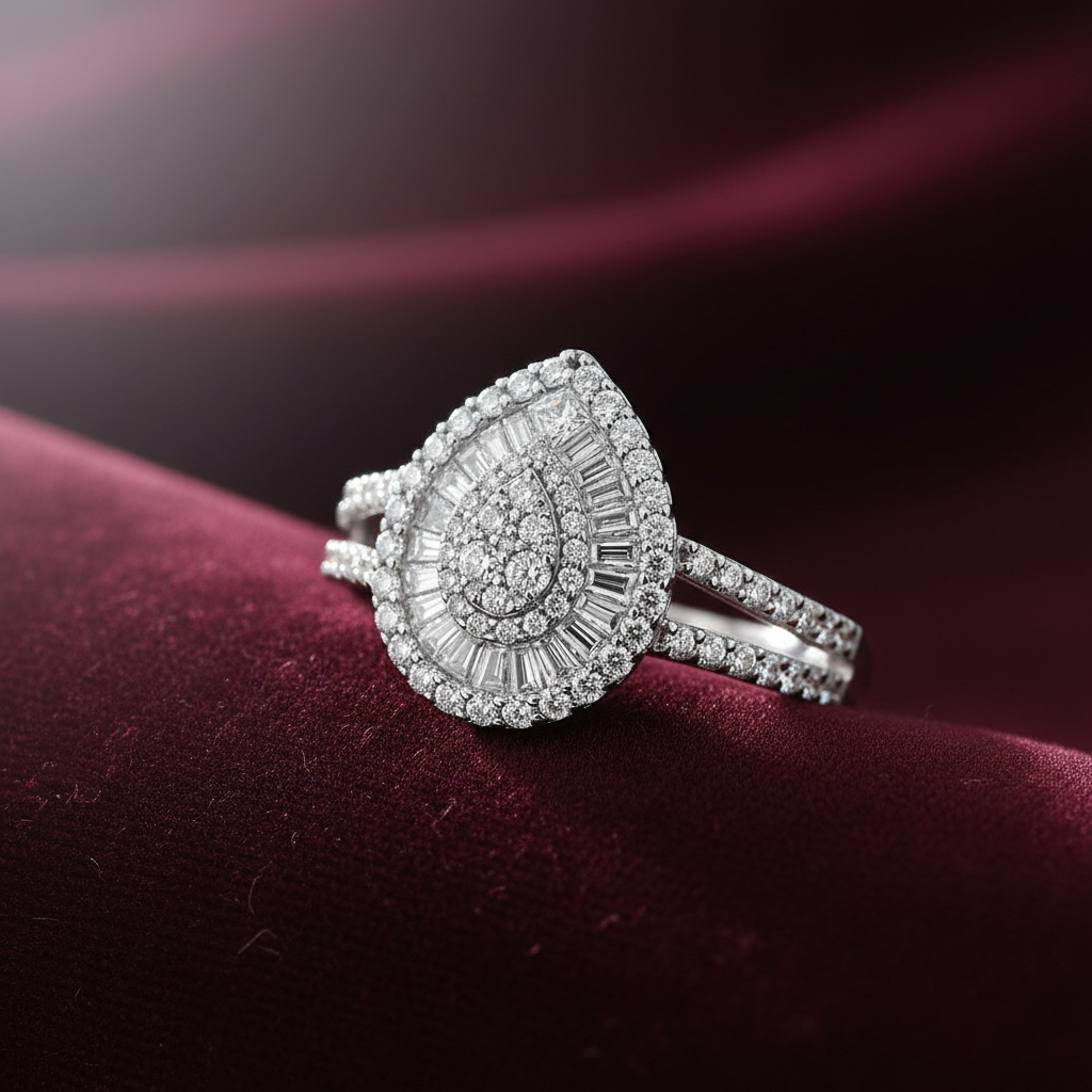 1,06 Karat Tasarım Baget Pırlanta Yüzük