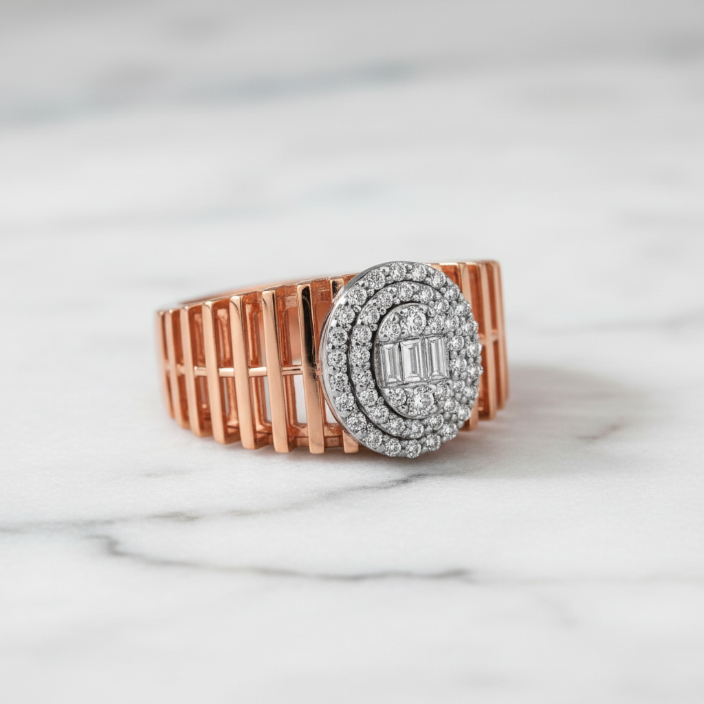 0,39 Karat Tasarım Baget Pırlanta Yüzük