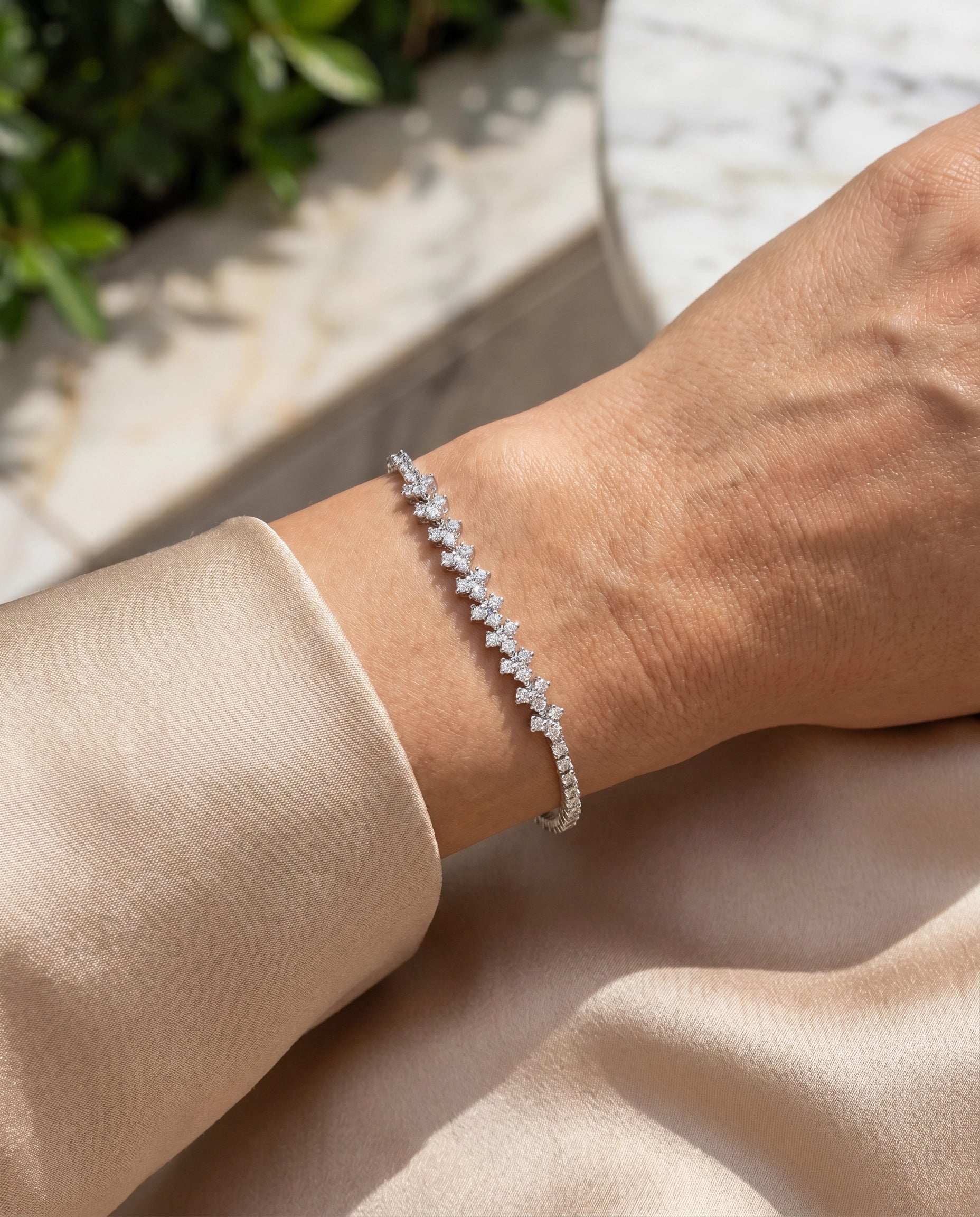 1,08 Karat Tasarım Pırlanta Bileklik, F Renk SI - Venta Jewelry