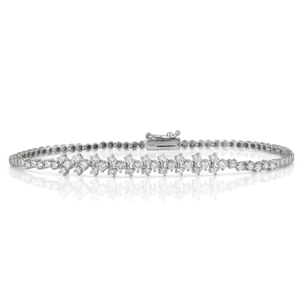 1,08 Karat Tasarım Pırlanta Bileklik, F Renk SI - Venta Jewelry