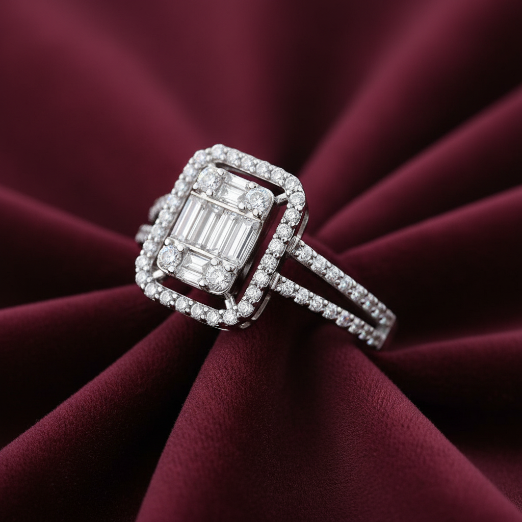 0,83 Karat Tasarım Baget Pırlanta Yüzük