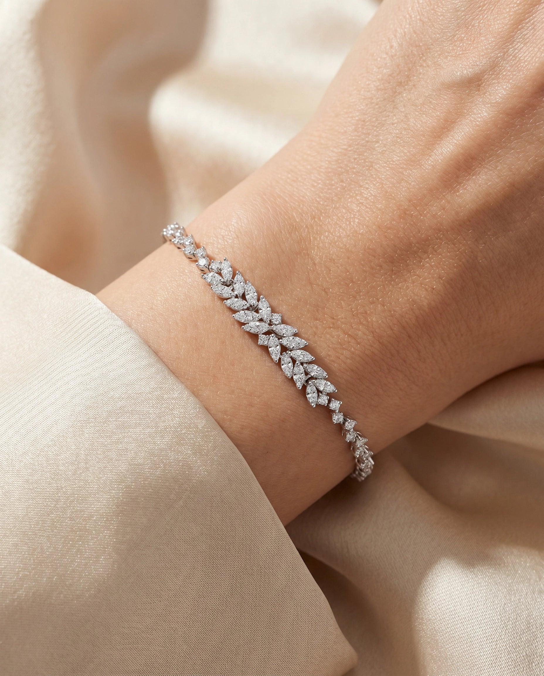 1,19 Karat Tasarım Pırlanta Bileklik, F Renk SI - Venta Jewelry
