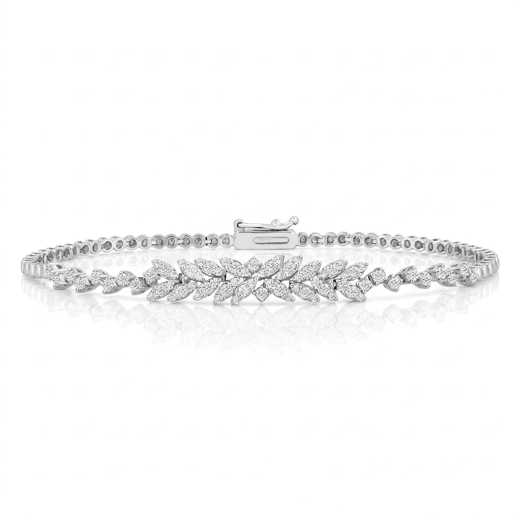 1,19 Karat Tasarım Pırlanta Bileklik, F Renk SI - Venta Jewelry
