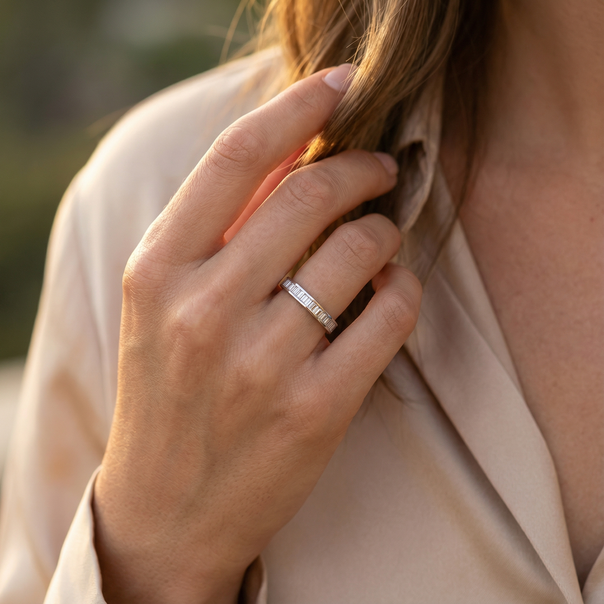 0,70 Karat Tasarım Baget Pırlanta Yüzük