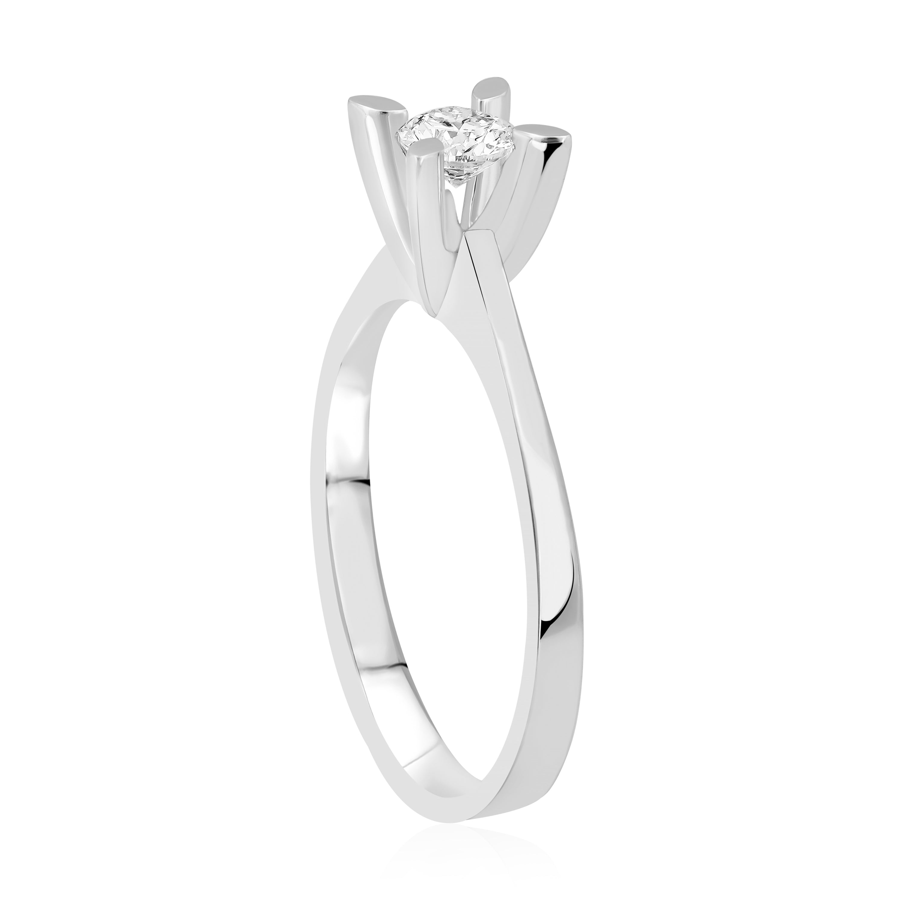 HRD Sertifikalı 0,30 Karat Tektaş Pırlanta Yüzük "Badem"