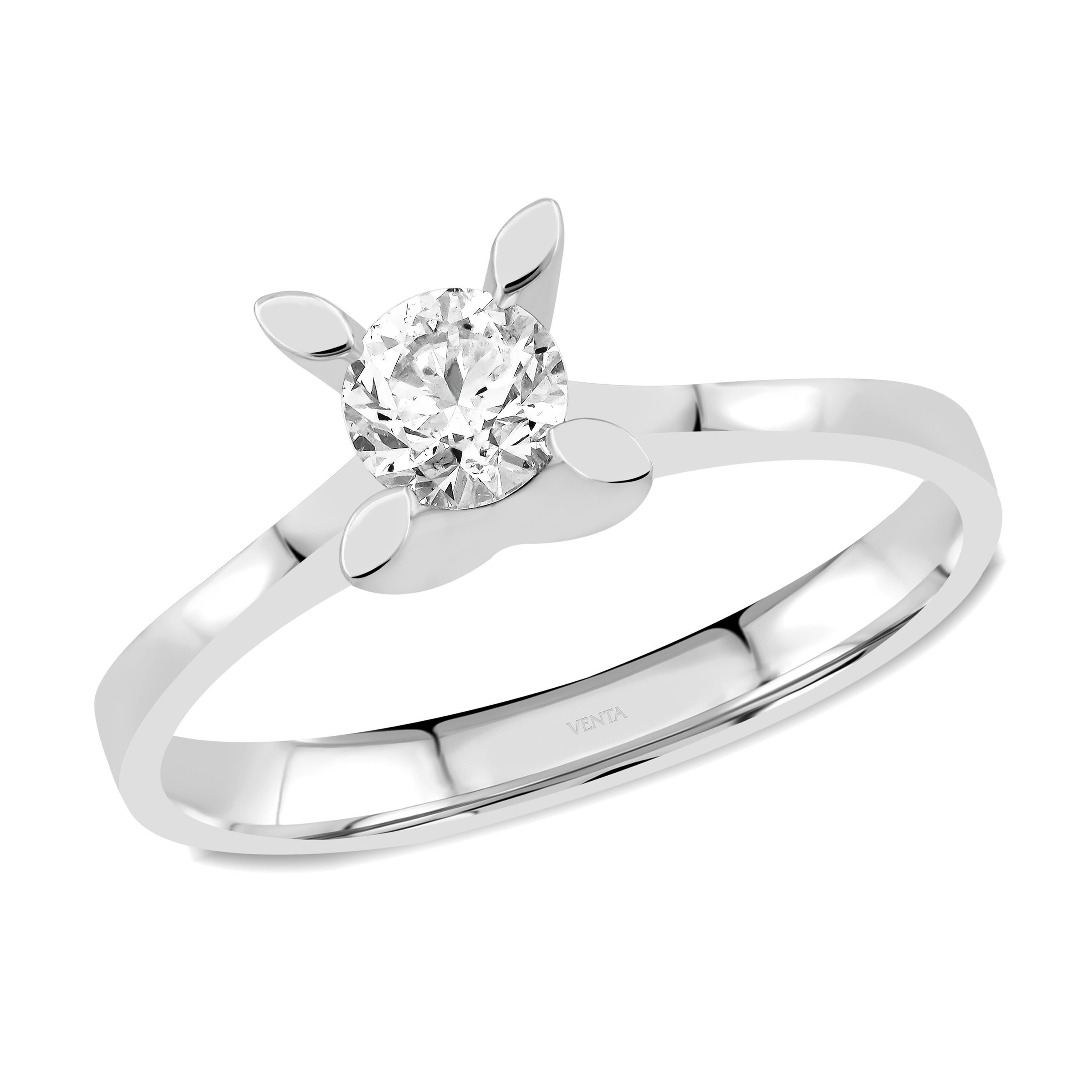 HRD Sertifikalı 0,40 Karat Tektaş Pırlanta Yüzük "Badem"