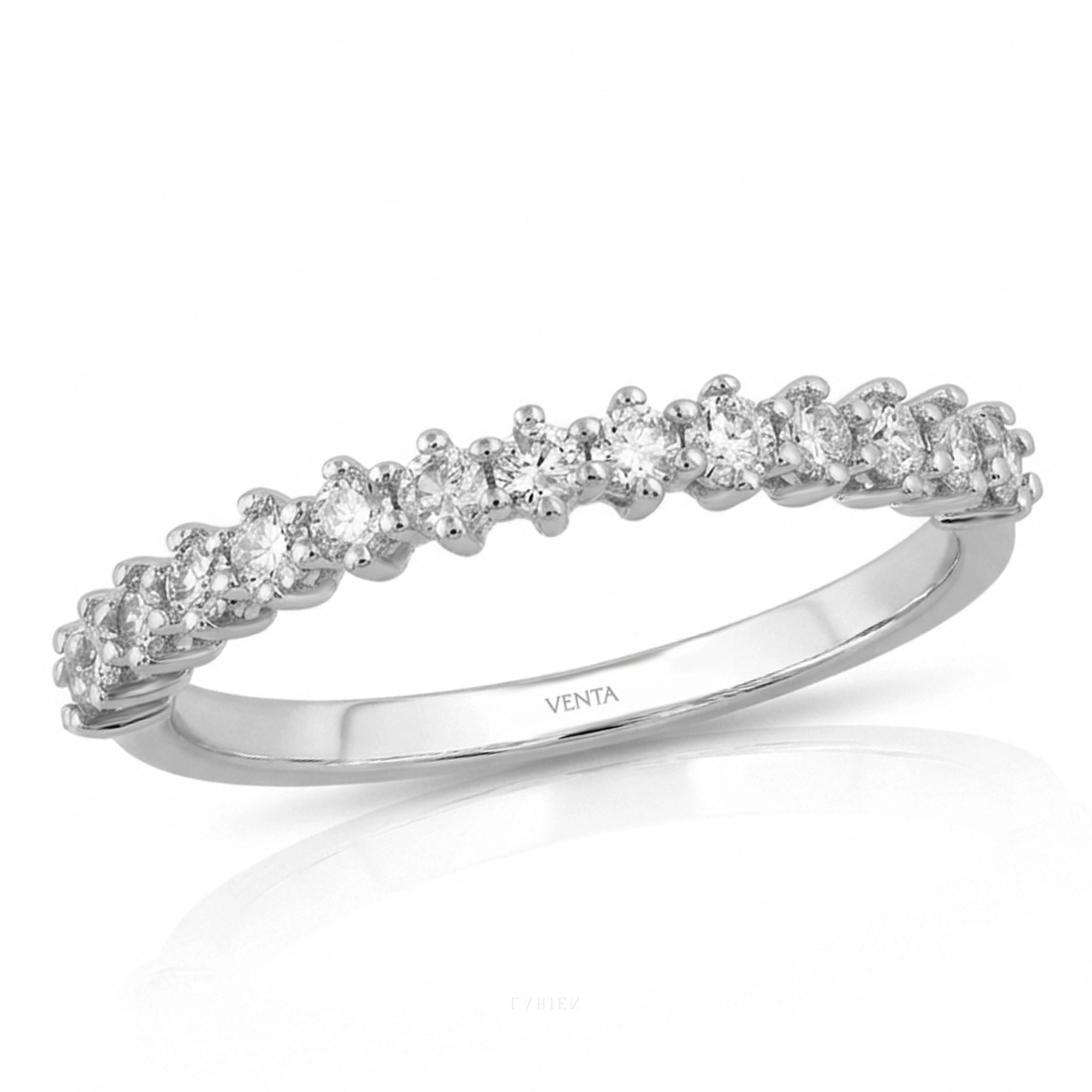 0,40 Karat Yarımtur Pırlanta Yüzük, F Renk SI - Venta Jewelry