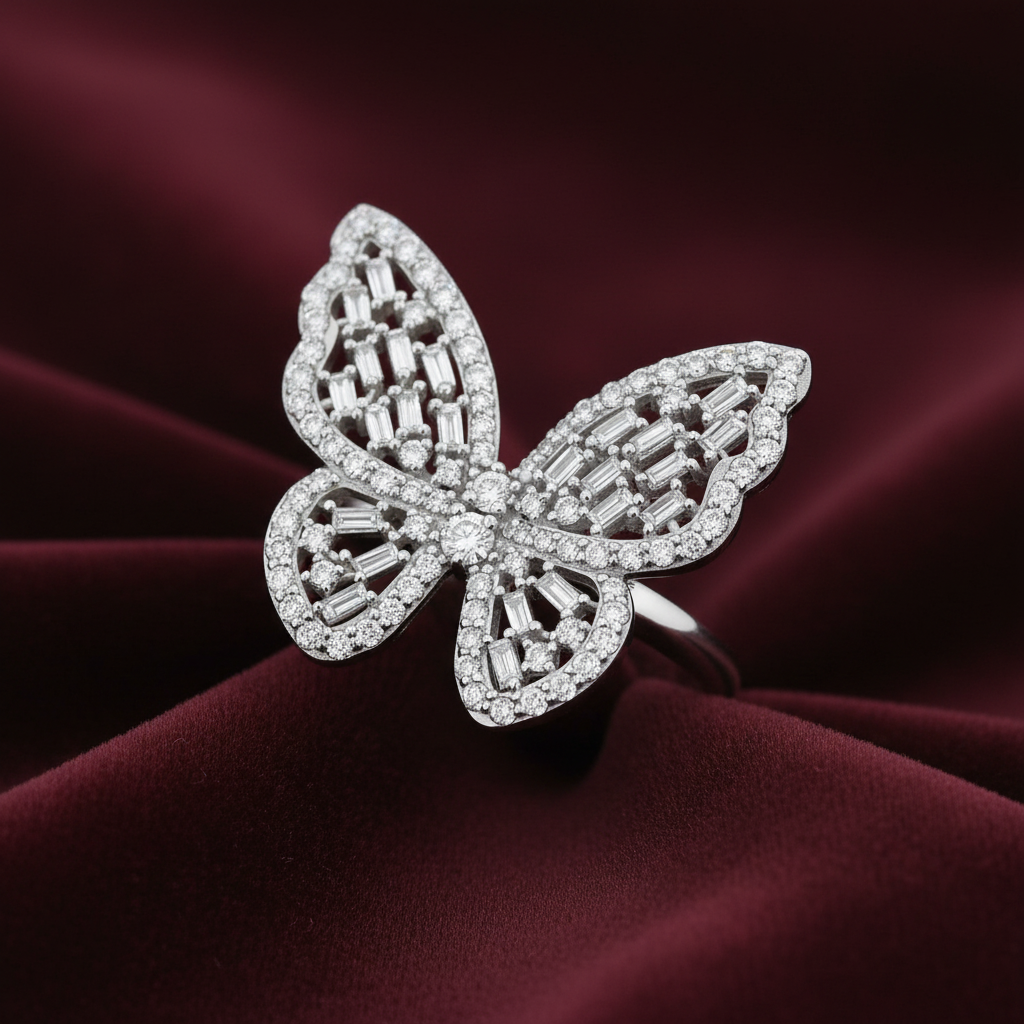 0,77 Karat Tasarım Baget Pırlanta Yüzük