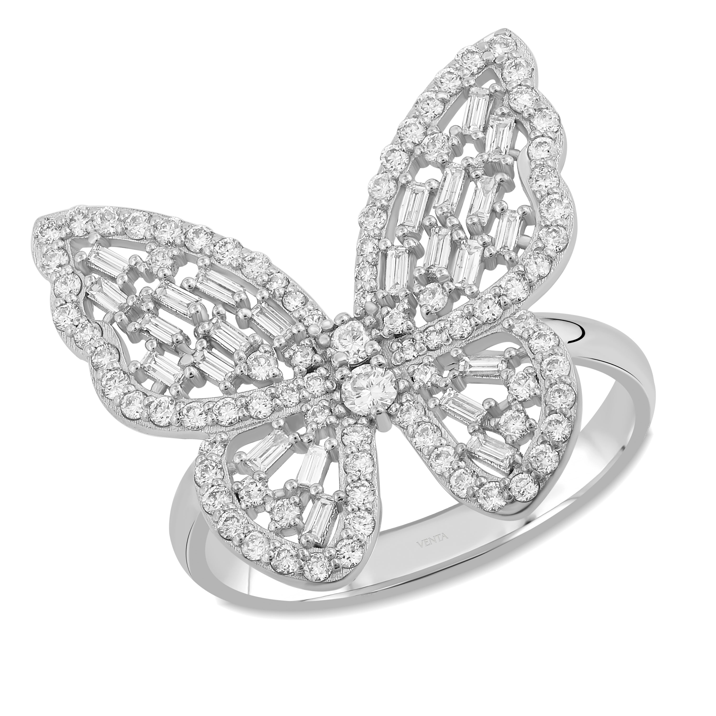 0,77 Karat Tasarım Baget Pırlanta Yüzük