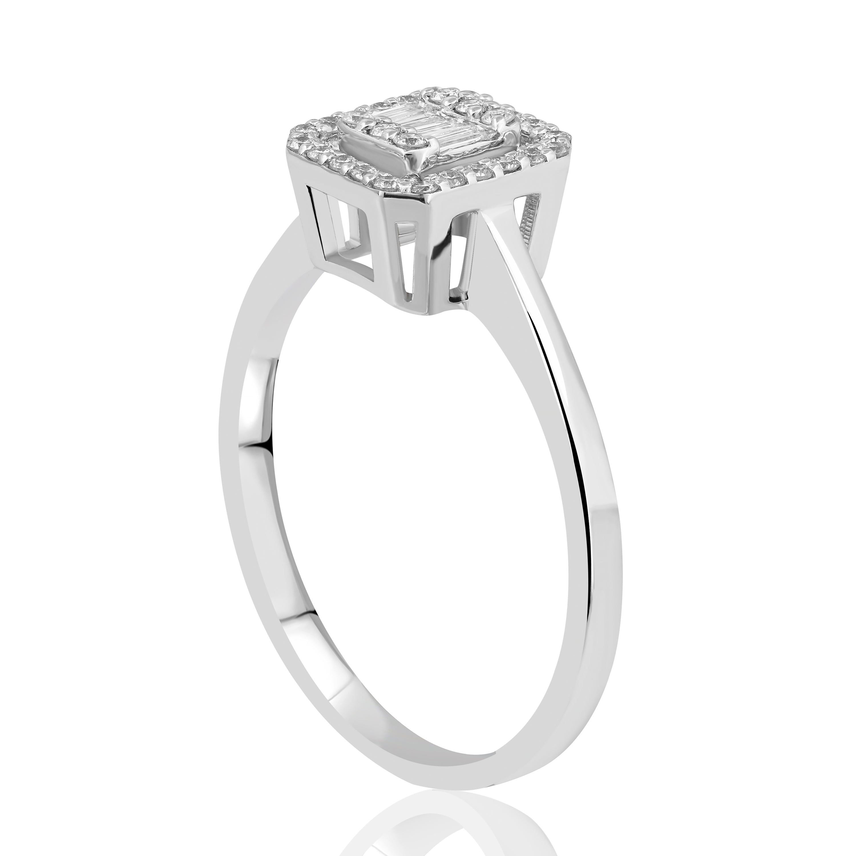 0,20 Karat Baget Pırlanta Yüzük "İlma"