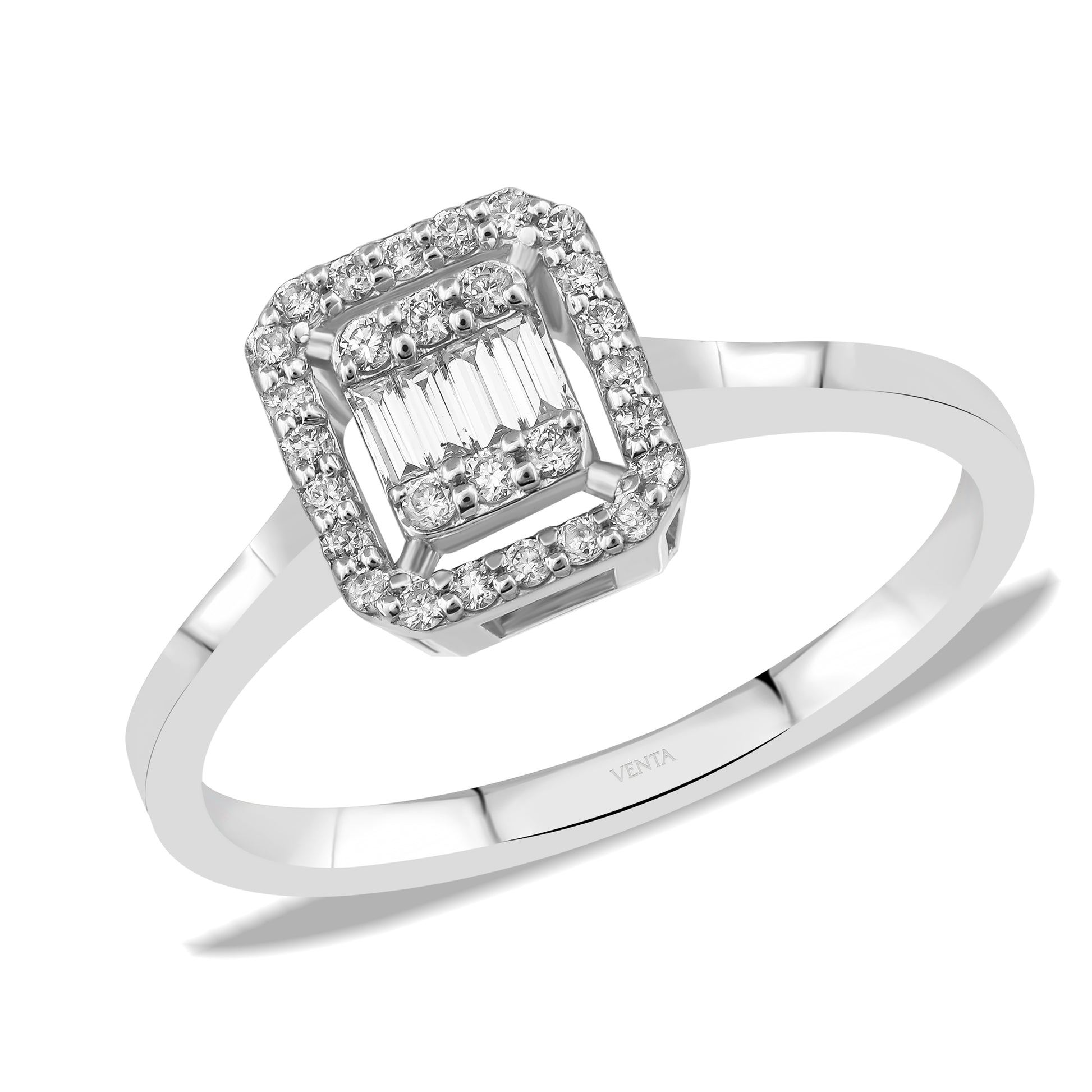 0,20 Karat Baget Pırlanta Yüzük "İlma"