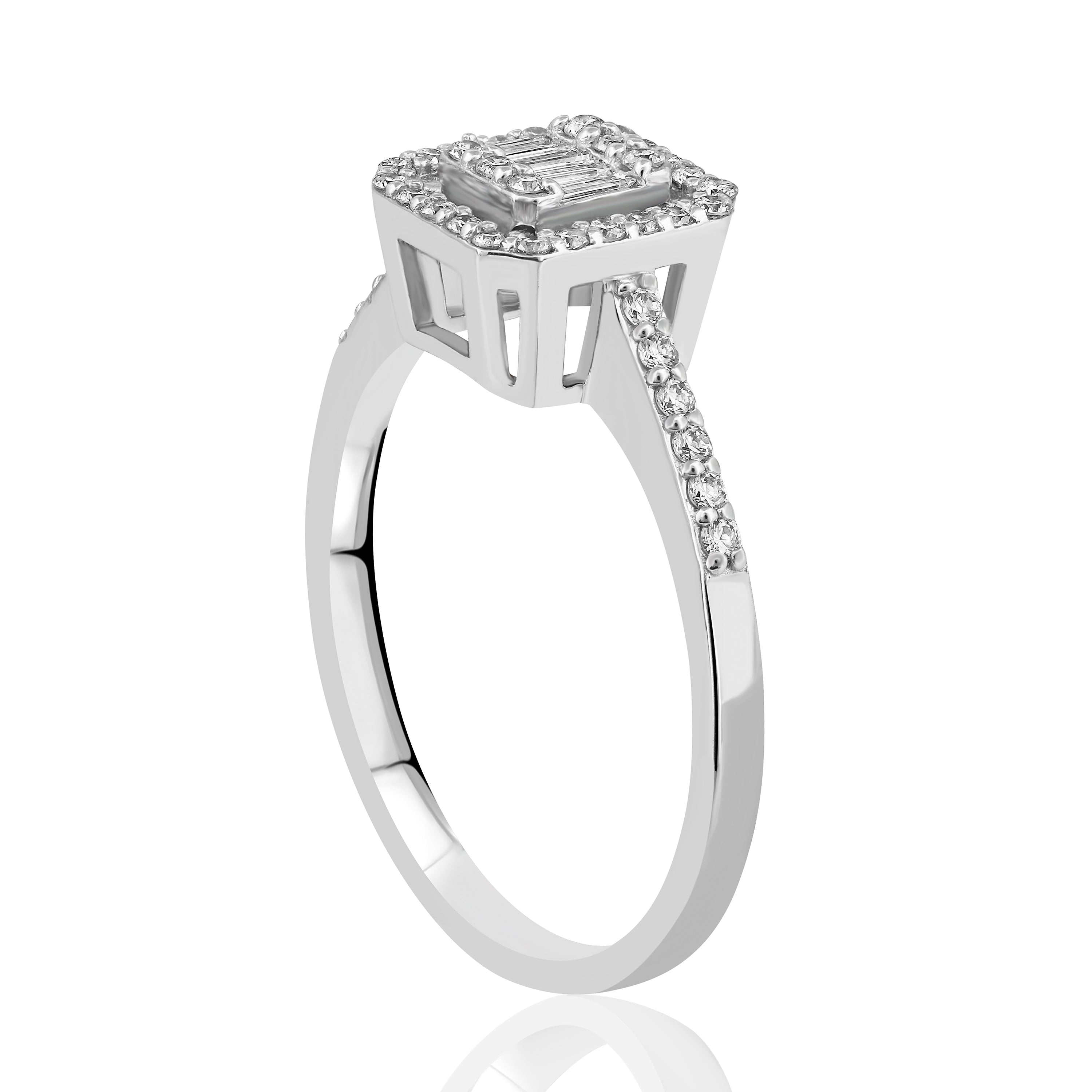 0,30 Karat Baget Pırlantalı Yüzük "Efza"