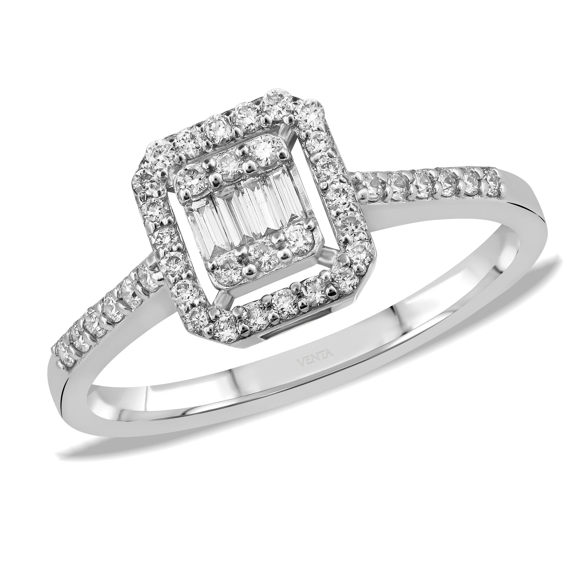 0,30 Karat Baget Pırlantalı Yüzük "Efza"