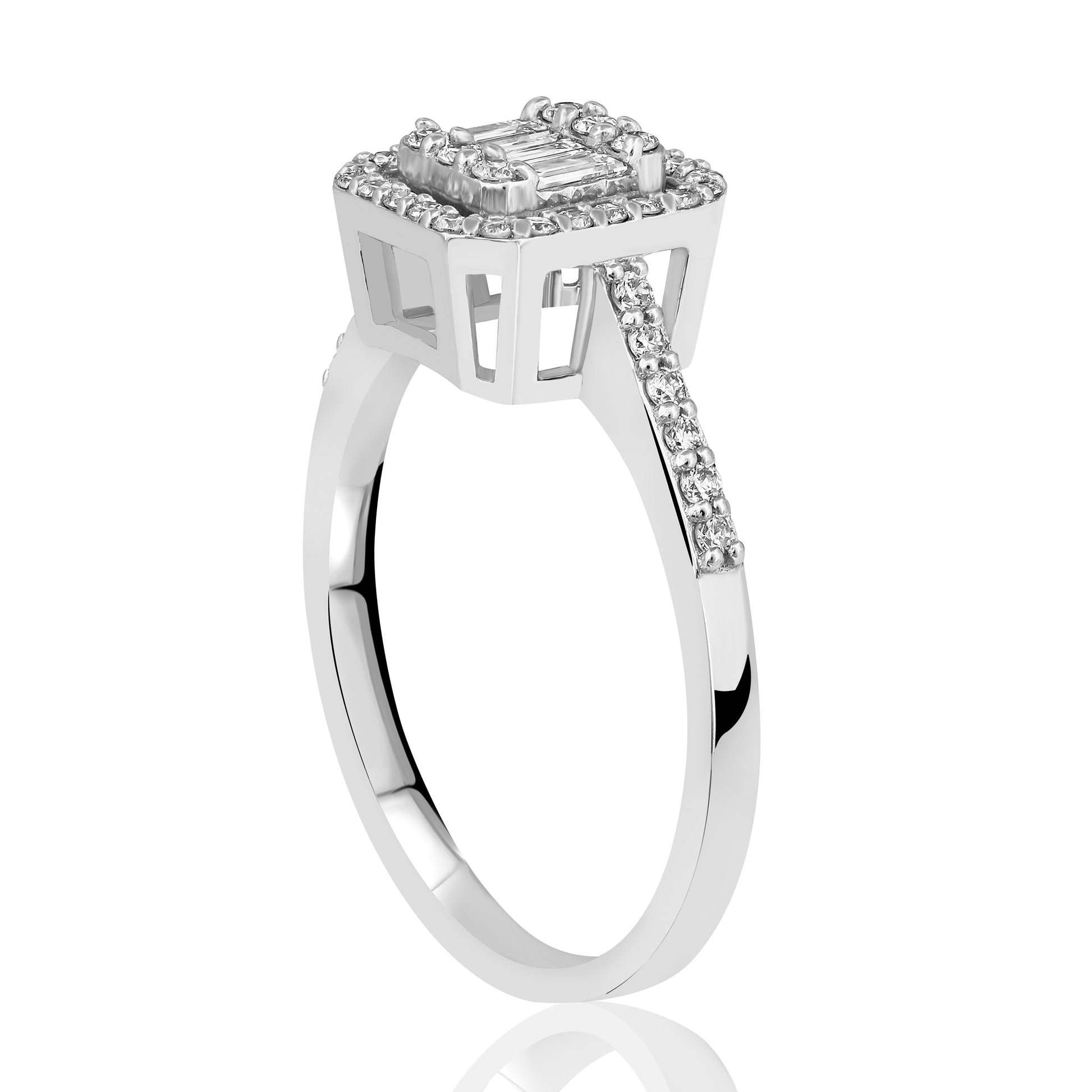 0,40 Karat Baget Pırlanta Yüzük "Efza"