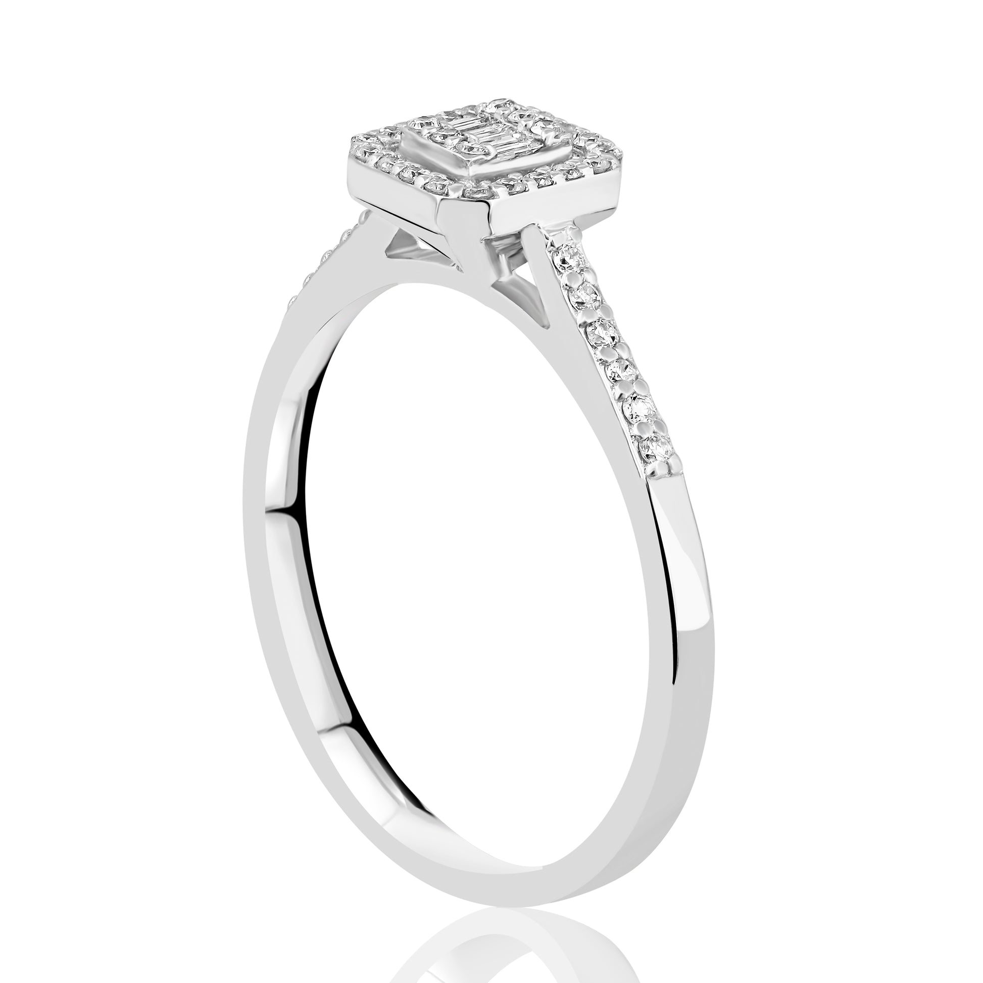 0,20 Karat Baget Pırlanta Yüzük "Feris"