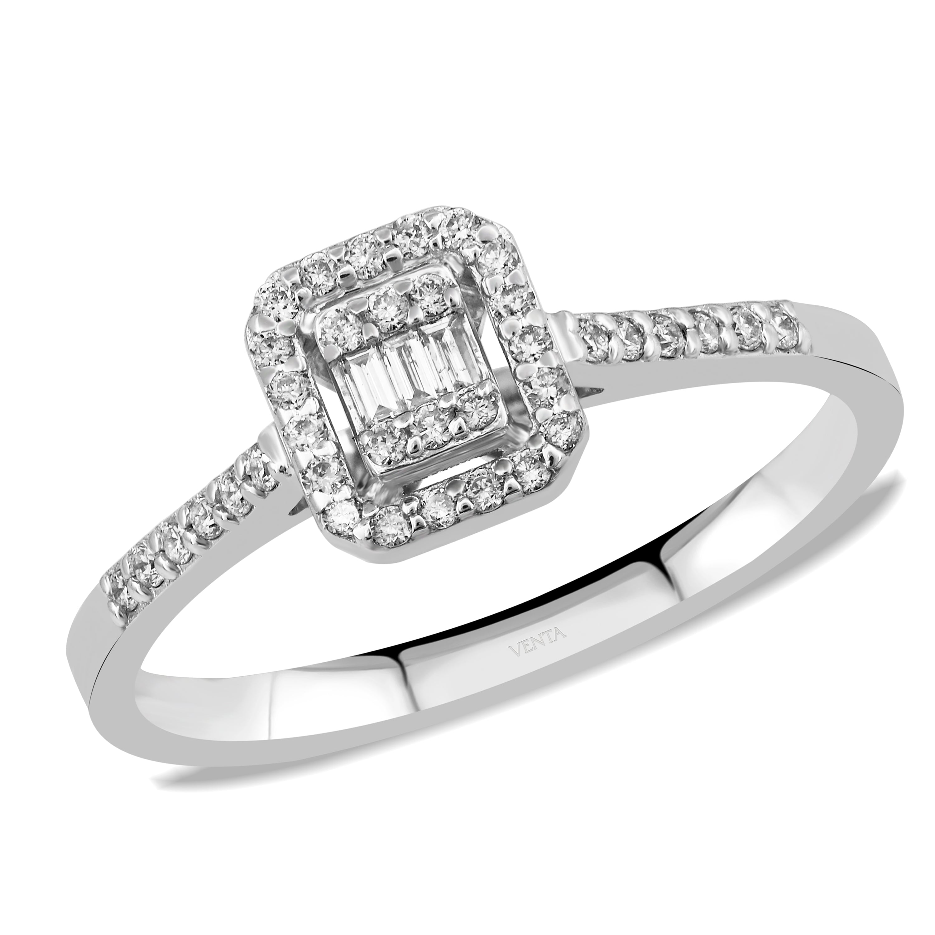 0,20 Karat Baget Pırlanta Yüzük "Feris"