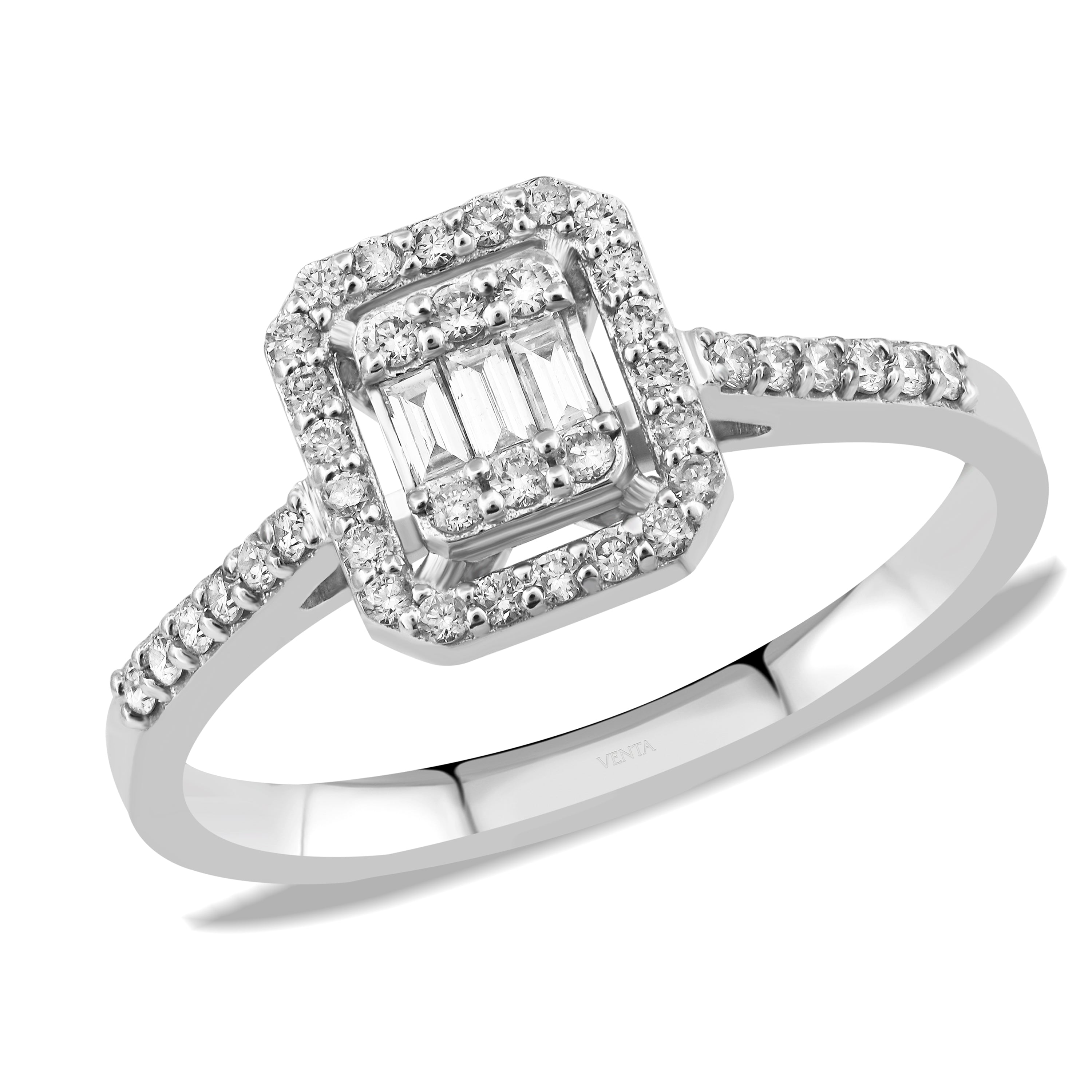 0,32 Karat Baget Pırlanta Yüzük "Feris"