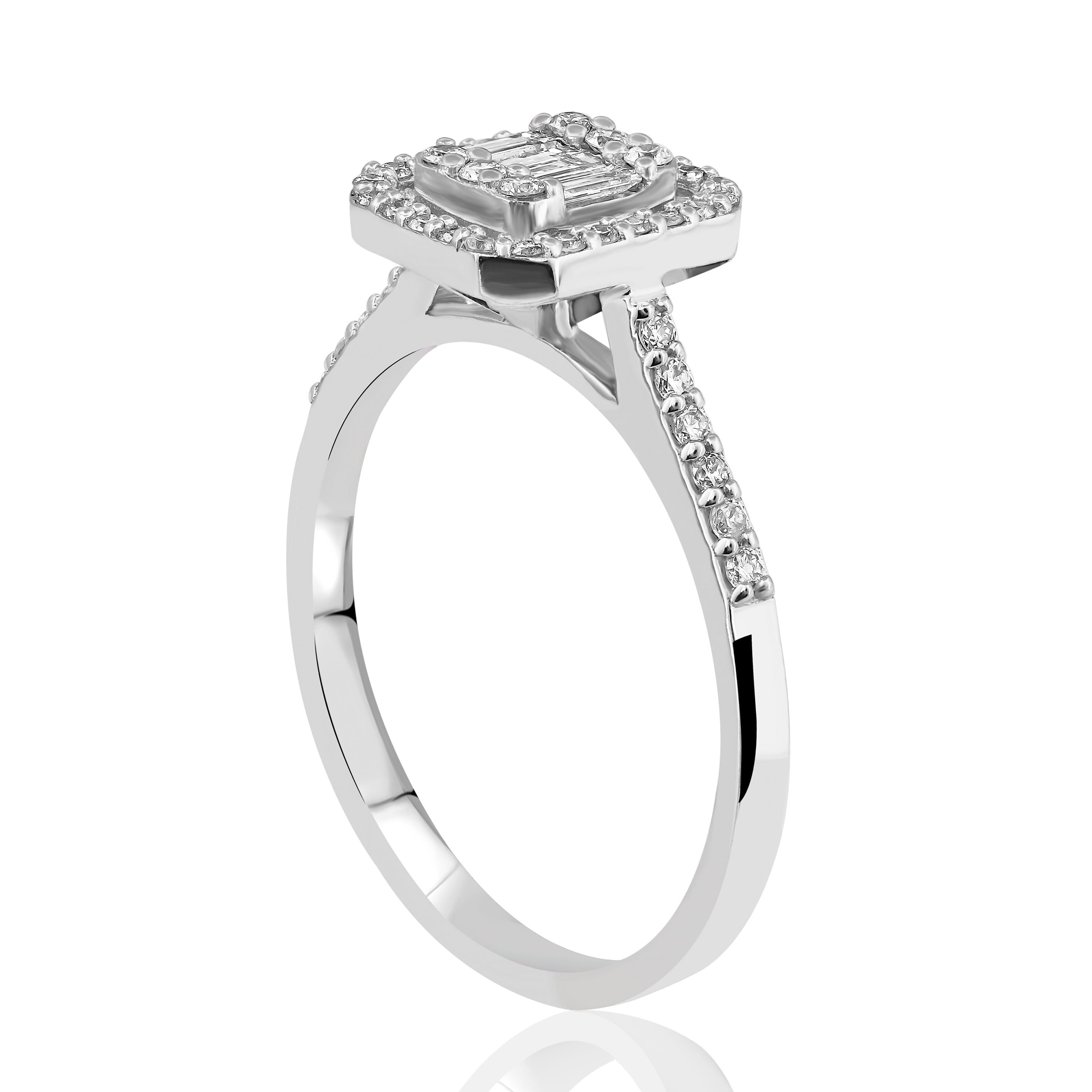 0,42 Karat Baget Pırlanta Yüzük "Feris"