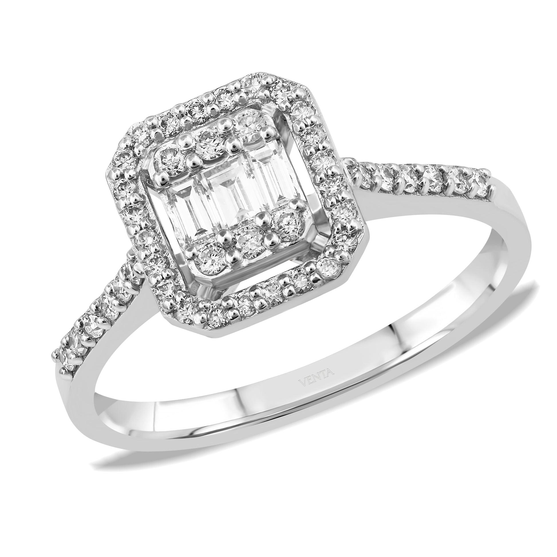 0,42 Karat Baget Pırlanta Yüzük "Feris"