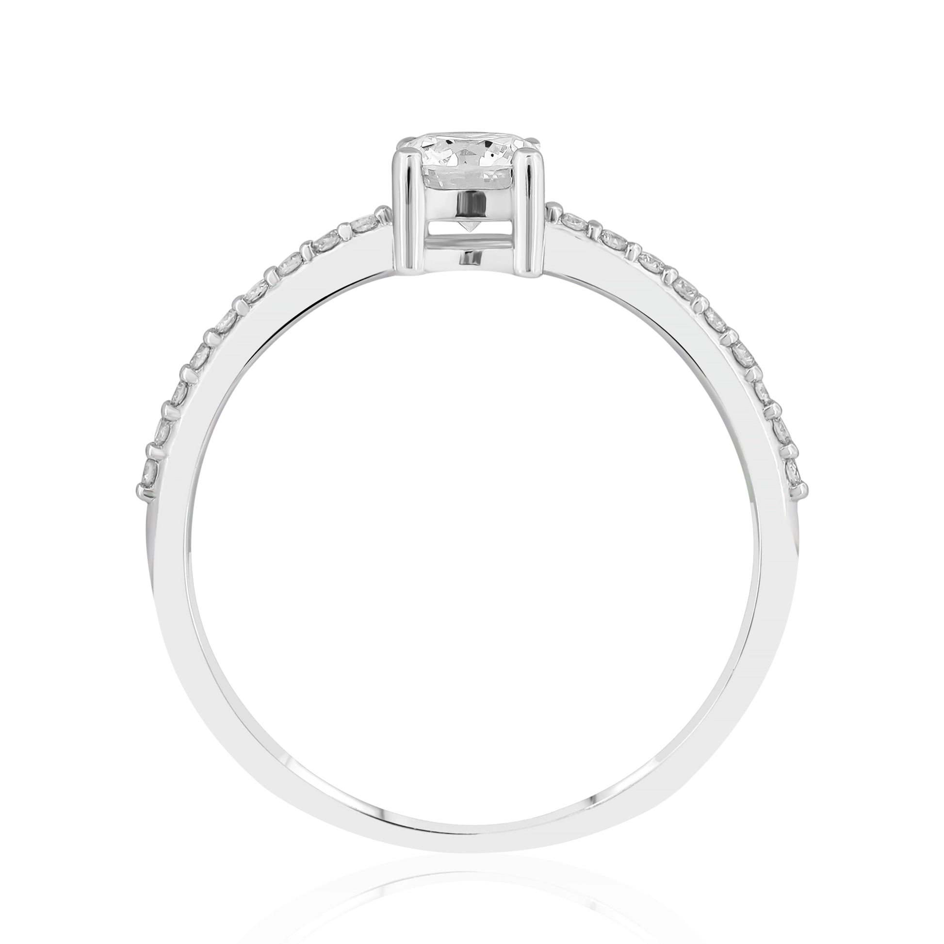 HRD Sertifikalı 0,55 Karat Kolu Taşlı Tektaş Pırlanta Yüzük